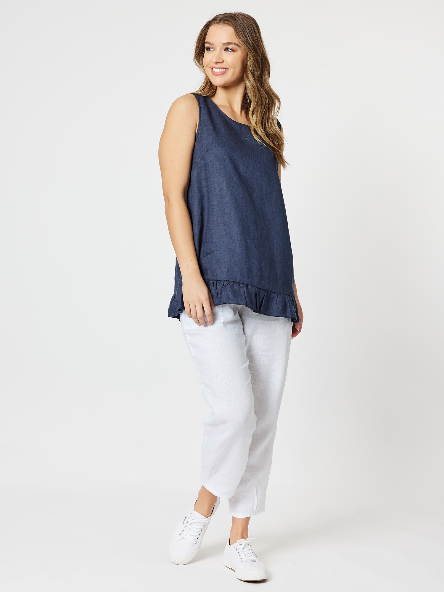 Jersey Waist Linen Pant