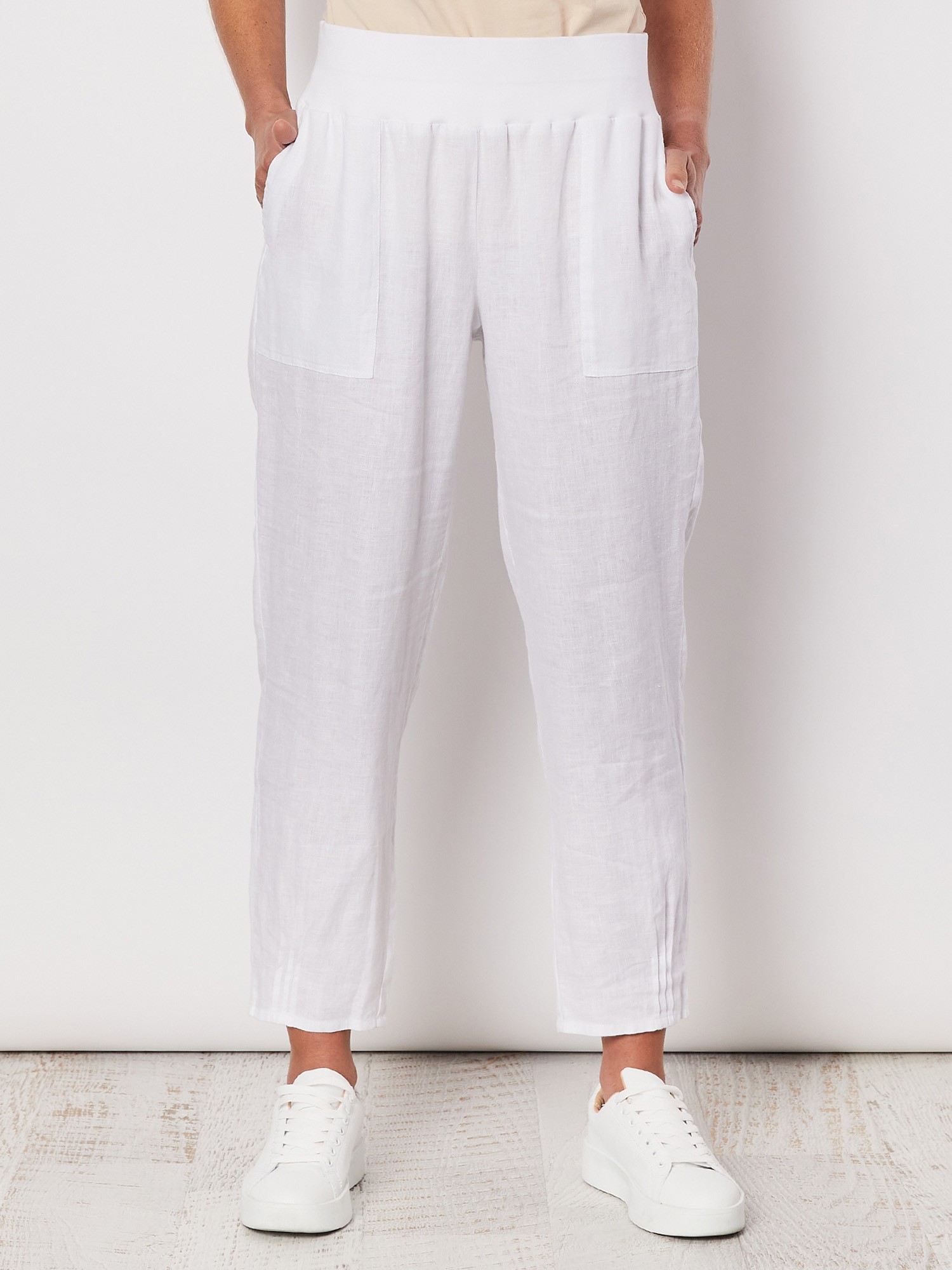 Jersey Waist Linen Pant