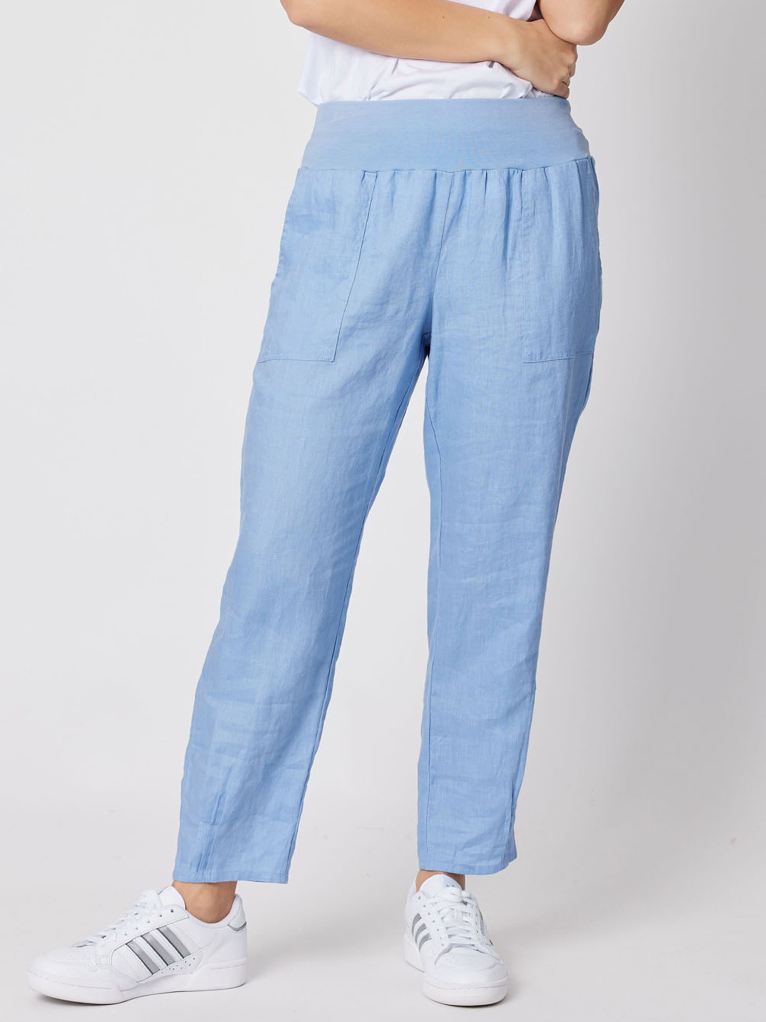 Jersey Waist Linen Pant