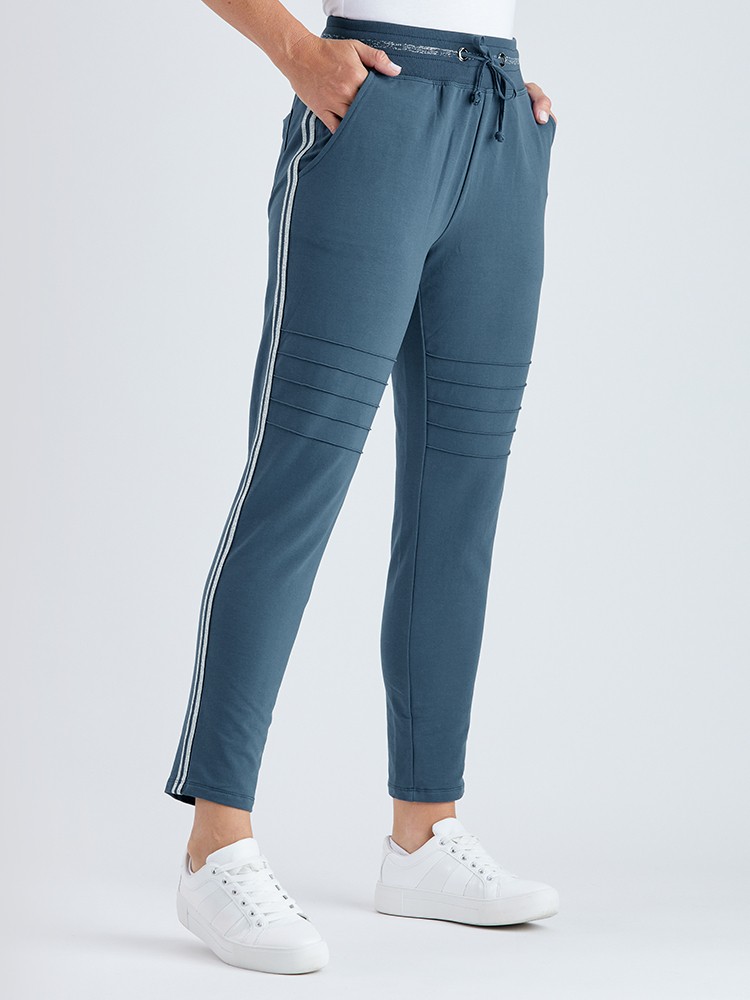 Metallic Trim Track Pants