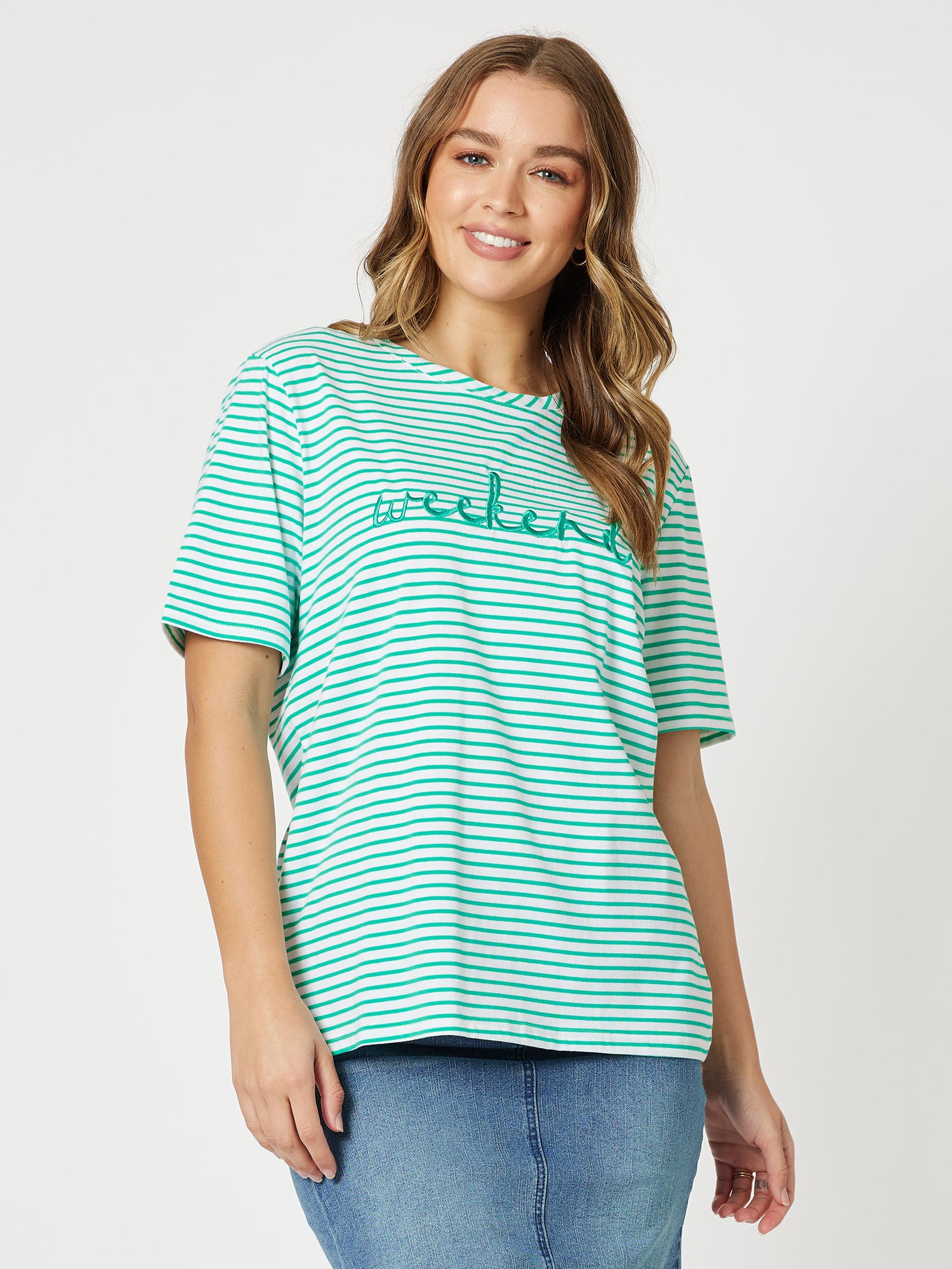 Weekend Striped Cotton Tee