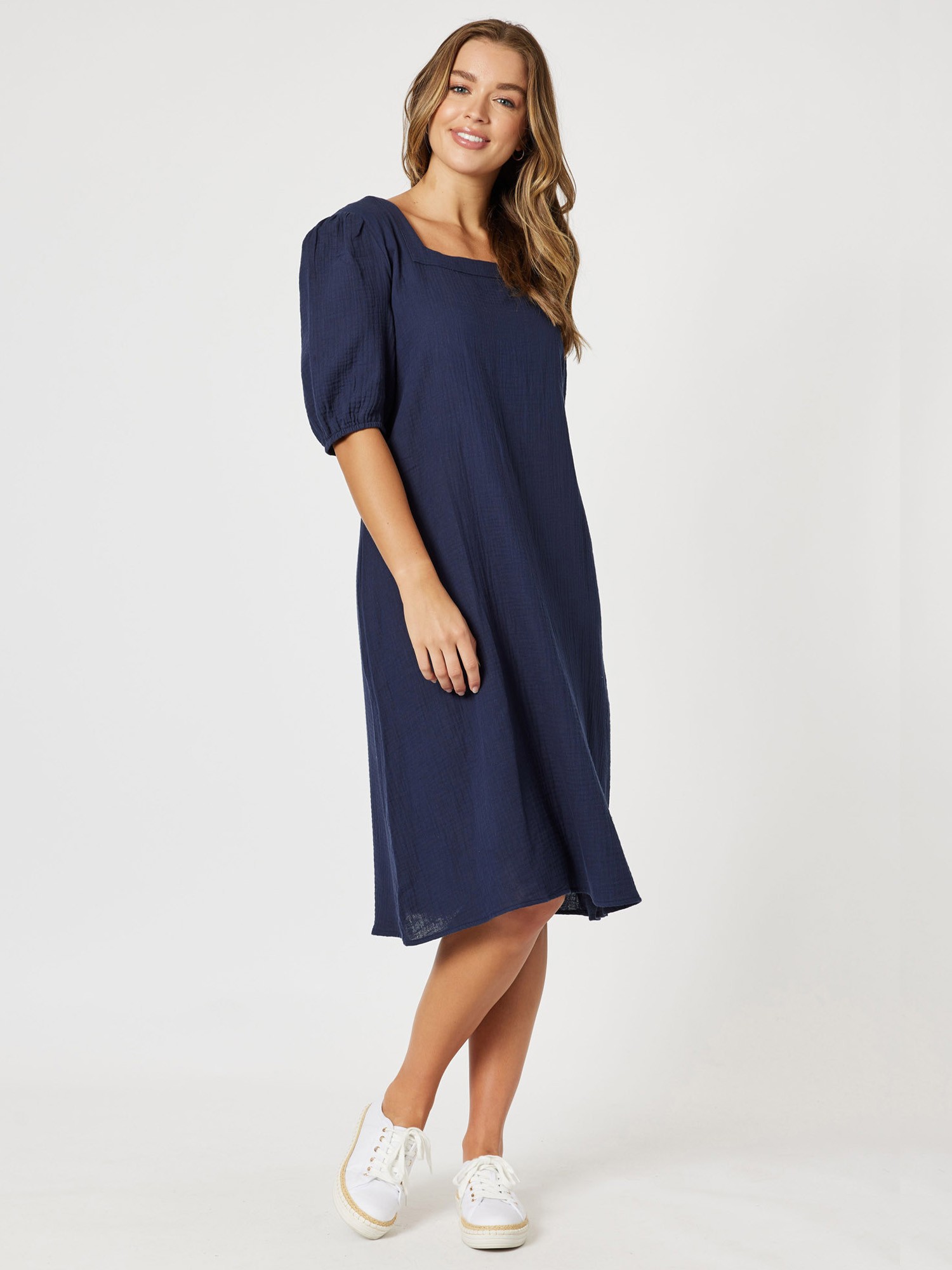 Square Neck Cotton Dress