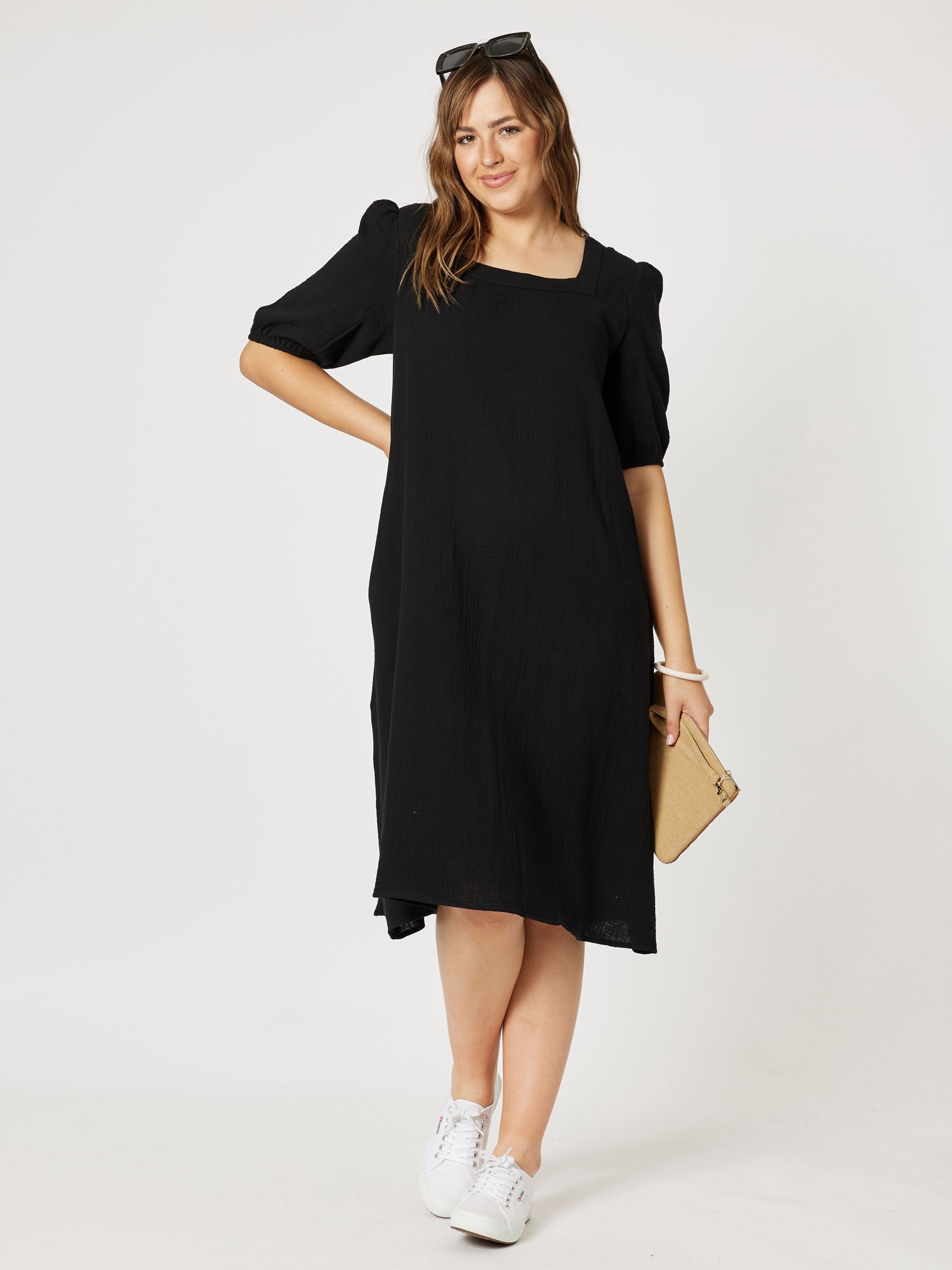 Square Neck Cotton Dress