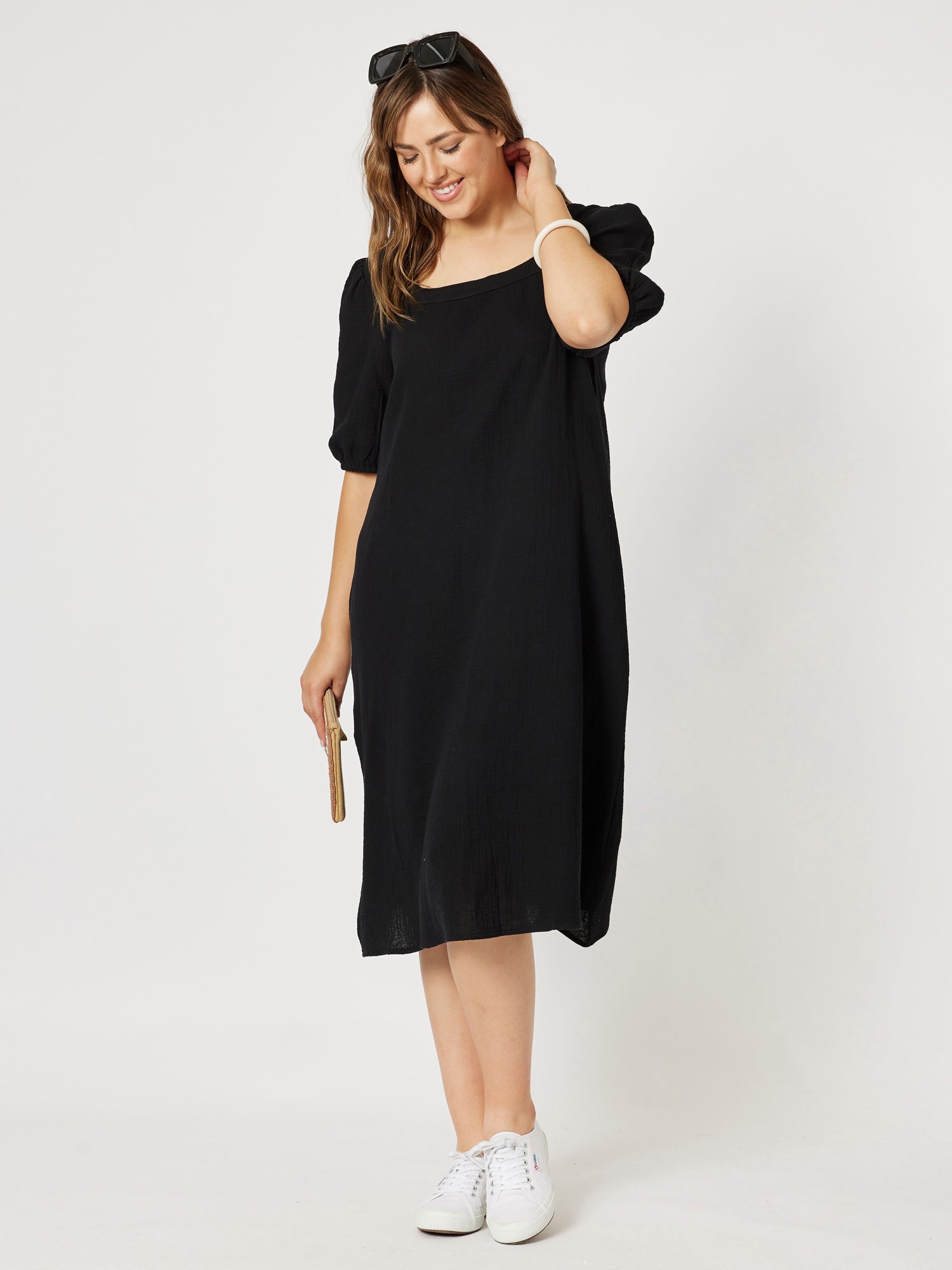 Square Neck Cotton Dress