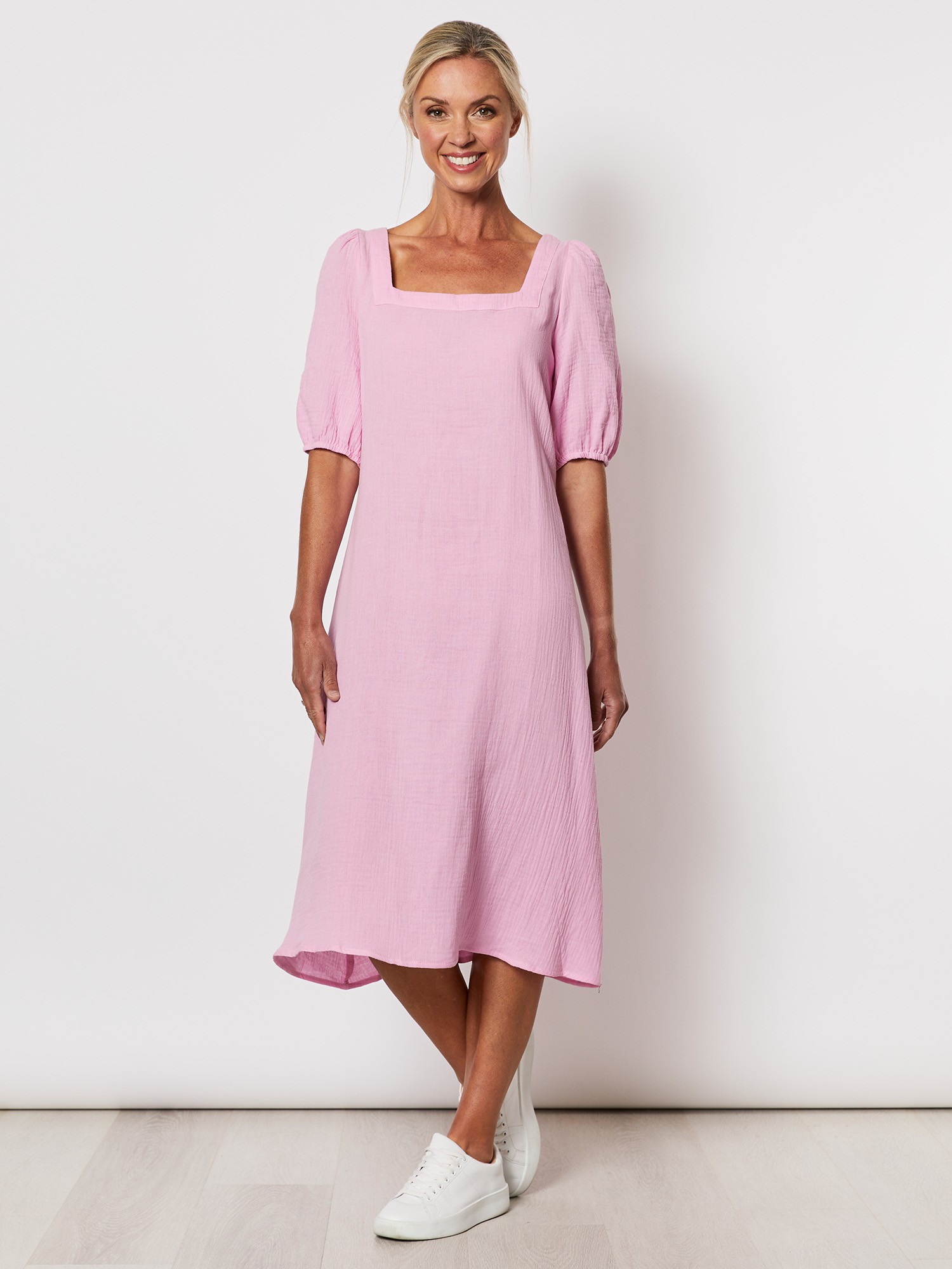 Square Neck Cotton Dress