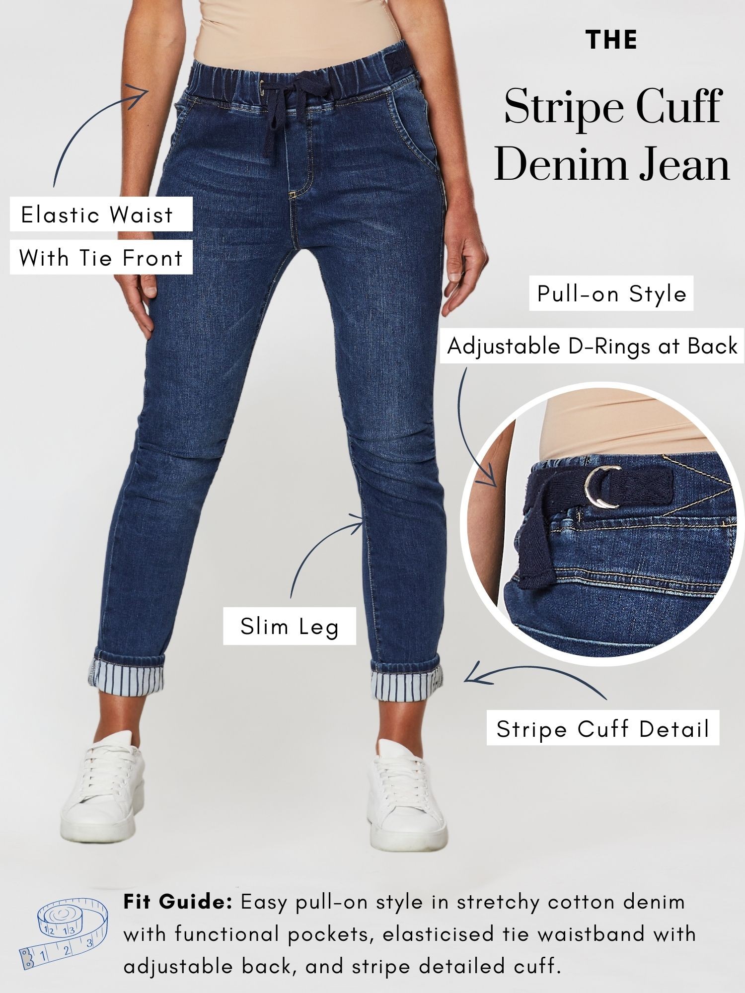 Stripe Cuff Denim Jean