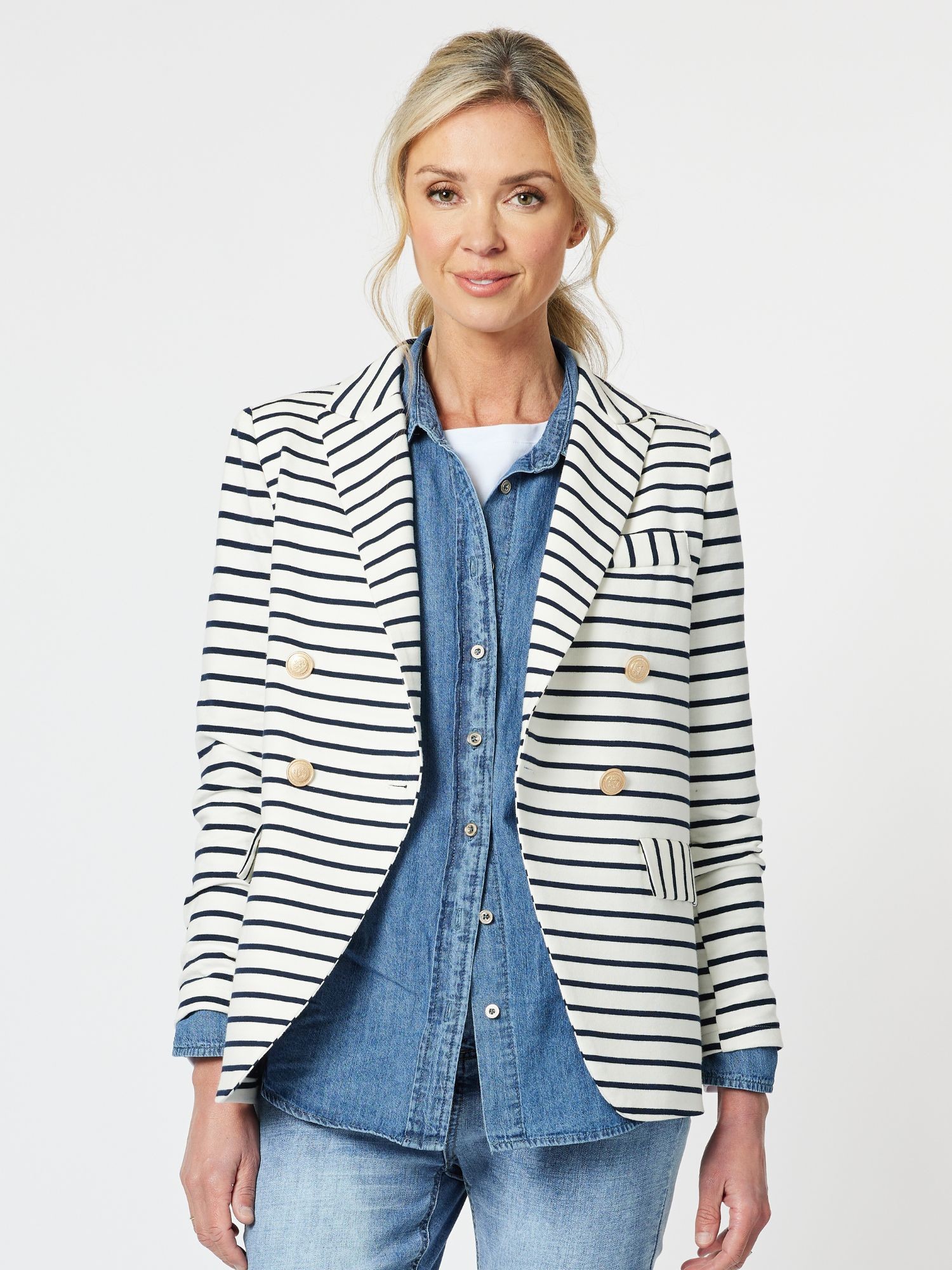 Hampton Stripe Cotton Blazer