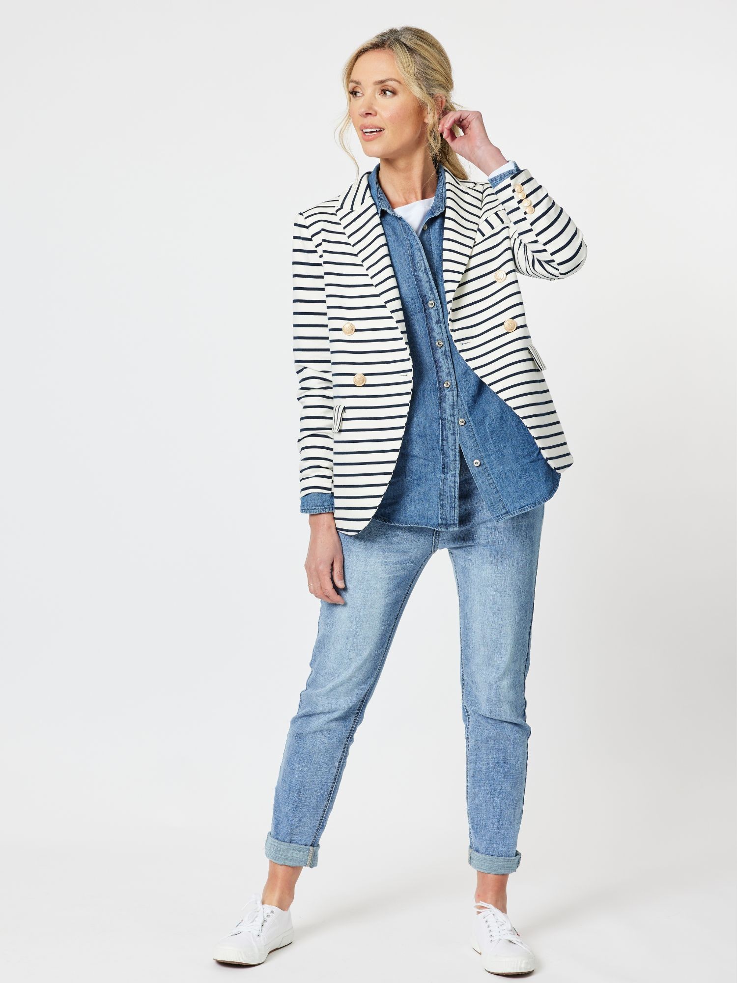 Hampton Stripe Cotton Blazer