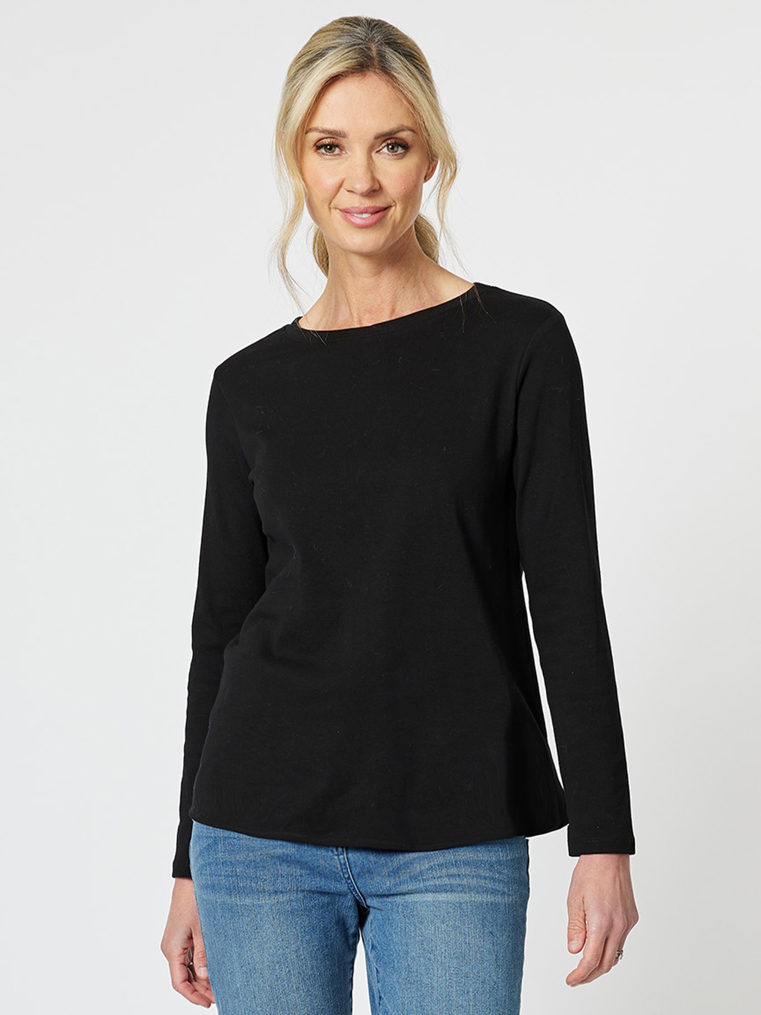 Long Sleeve Crew Neck Cotton Rib Tee