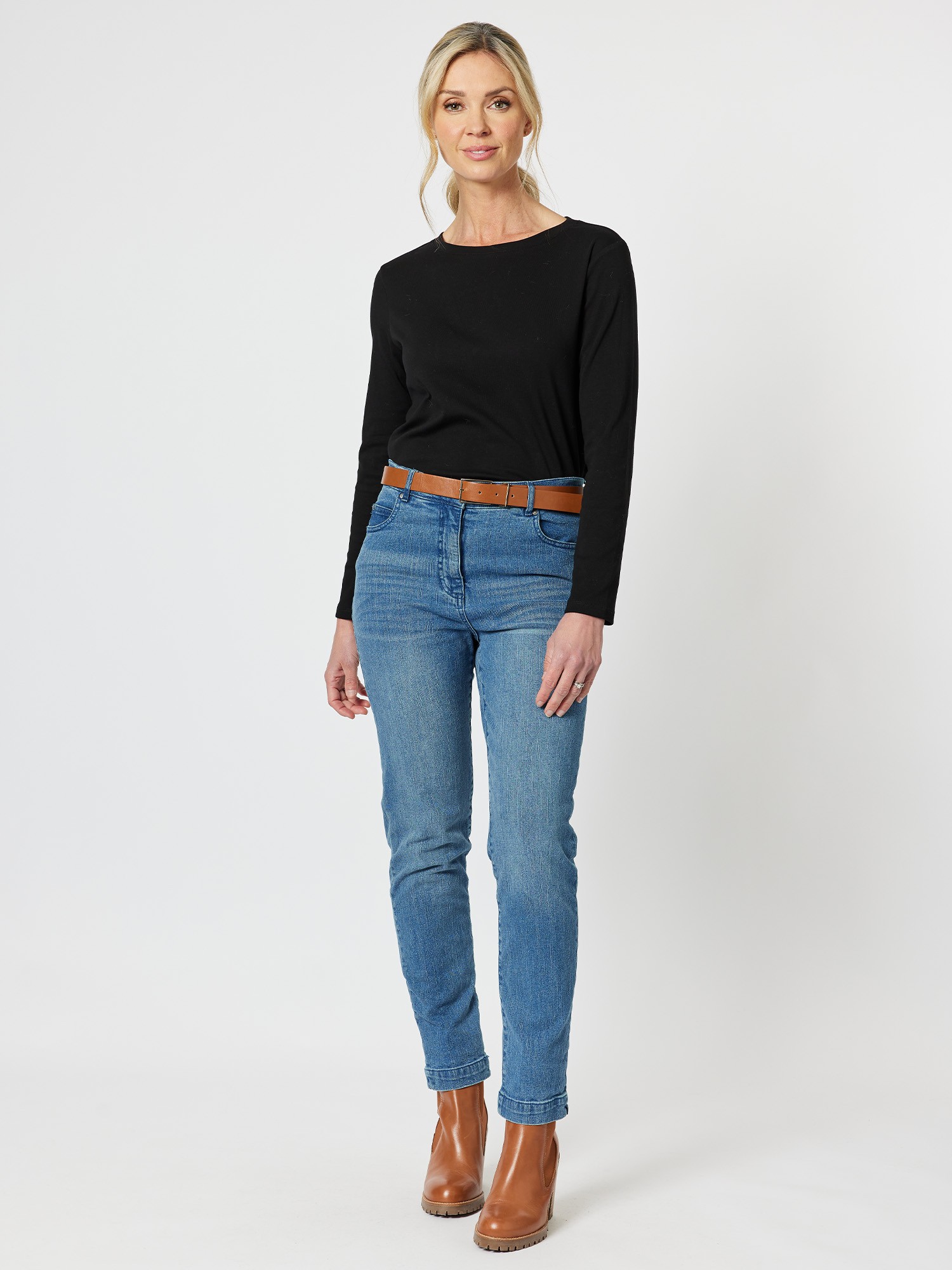 Long Sleeve Crew Neck Cotton Rib Tee