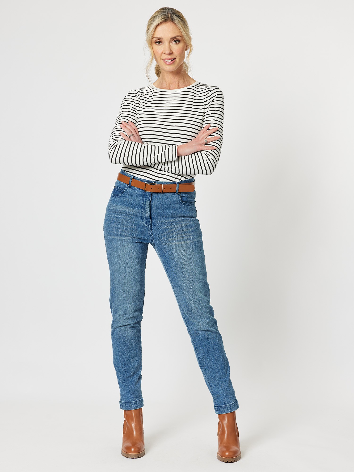 Long Sleeve Rib Stripe Top