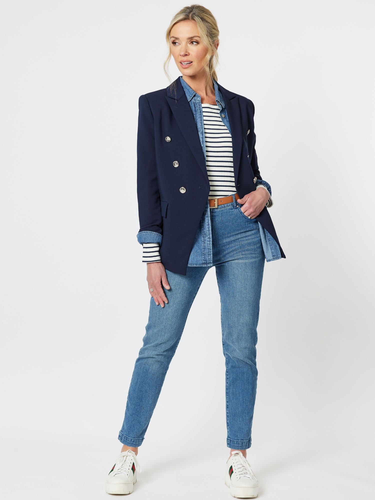 Boatneck Stripe Long Sleeve Top