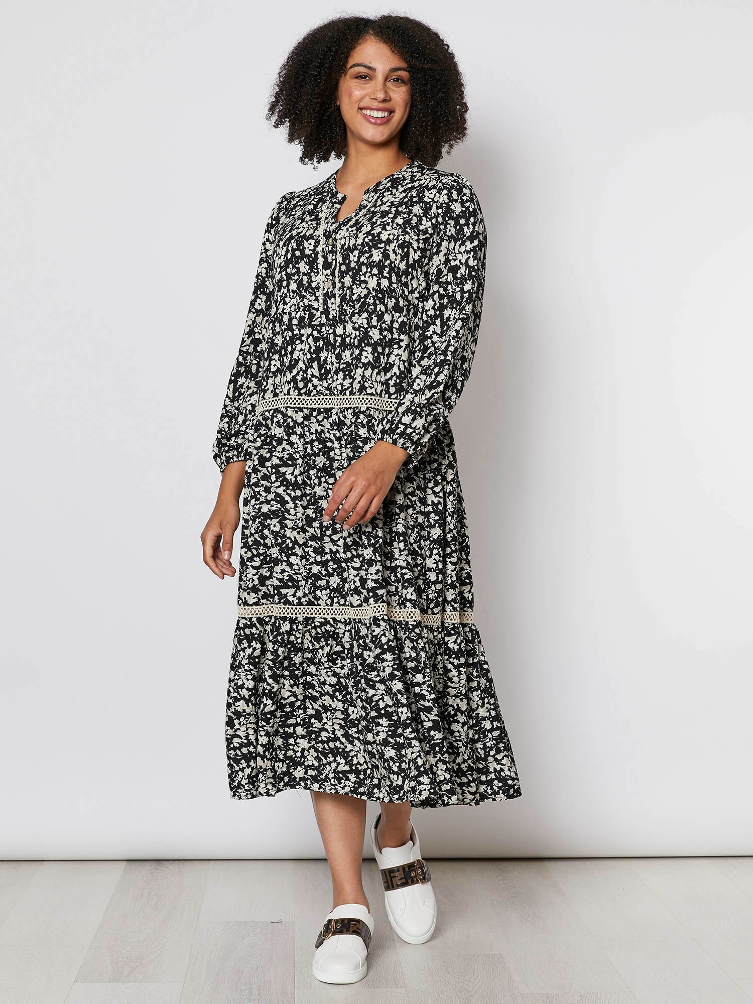 Peasant Print Dress