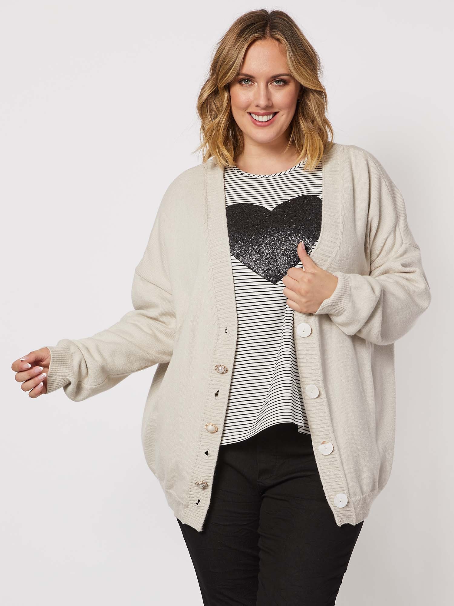 V Neck Button Cardigan