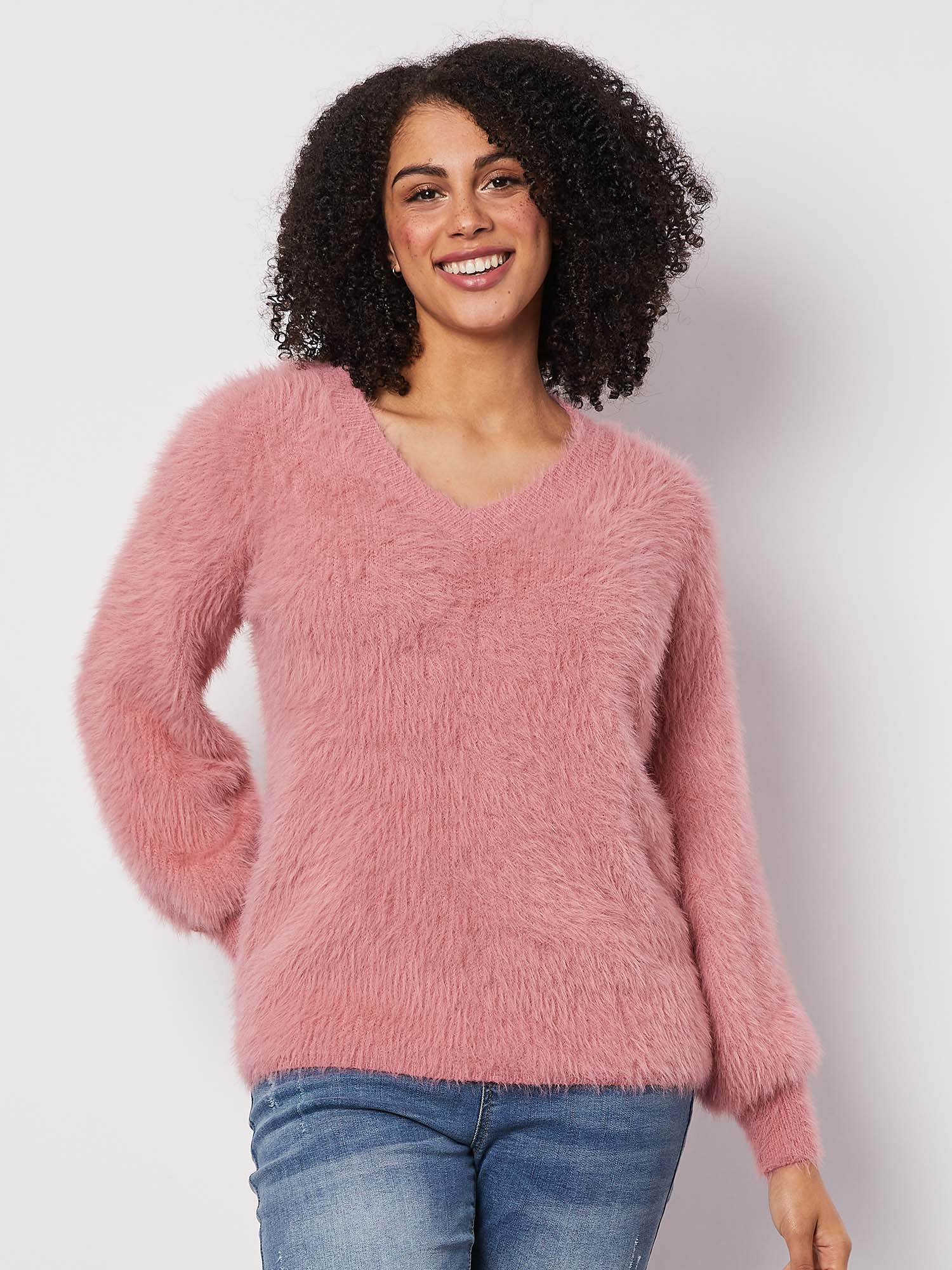 Fluffy V Neck Knit