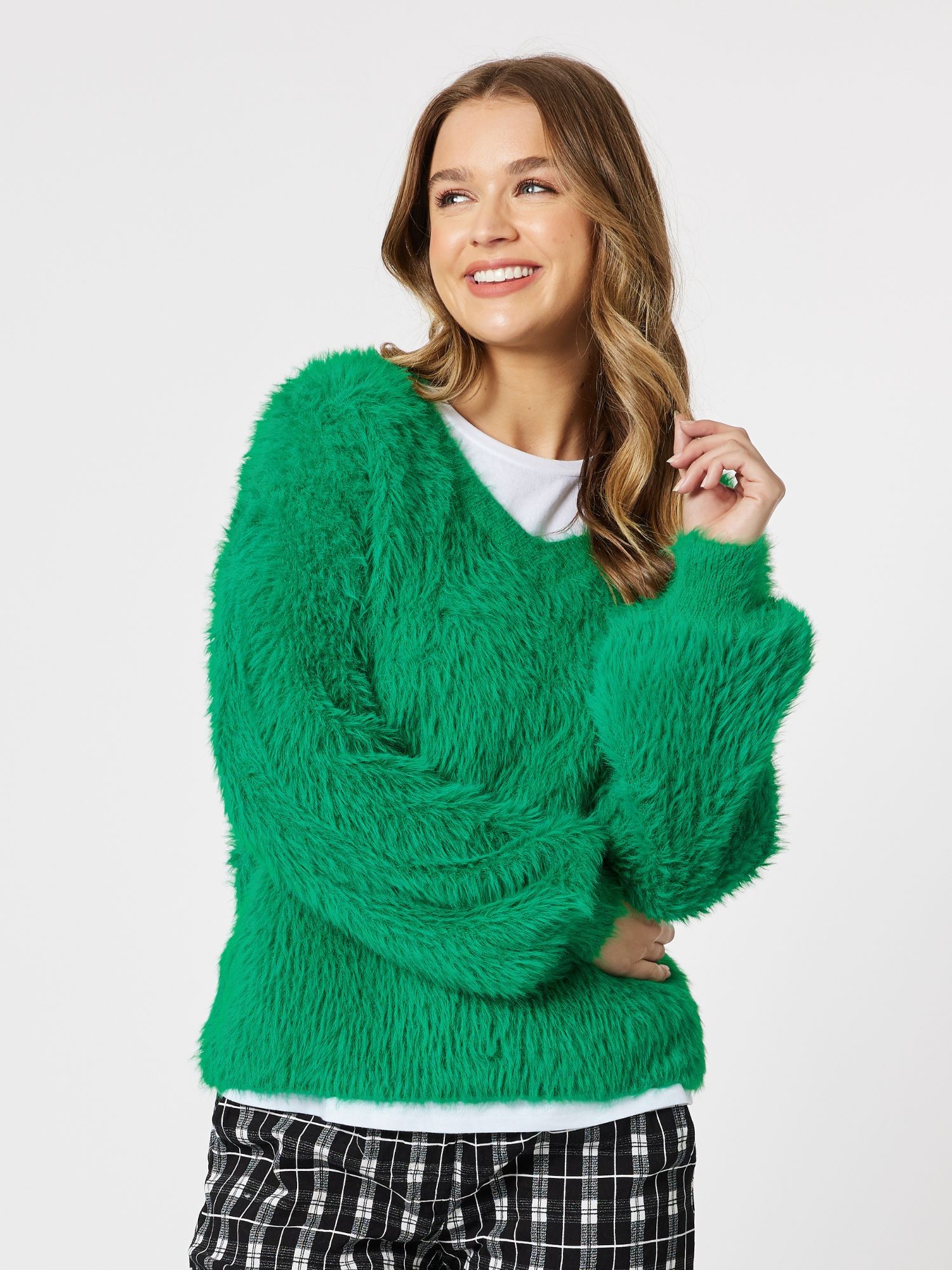 Fluffy V Neck Knit