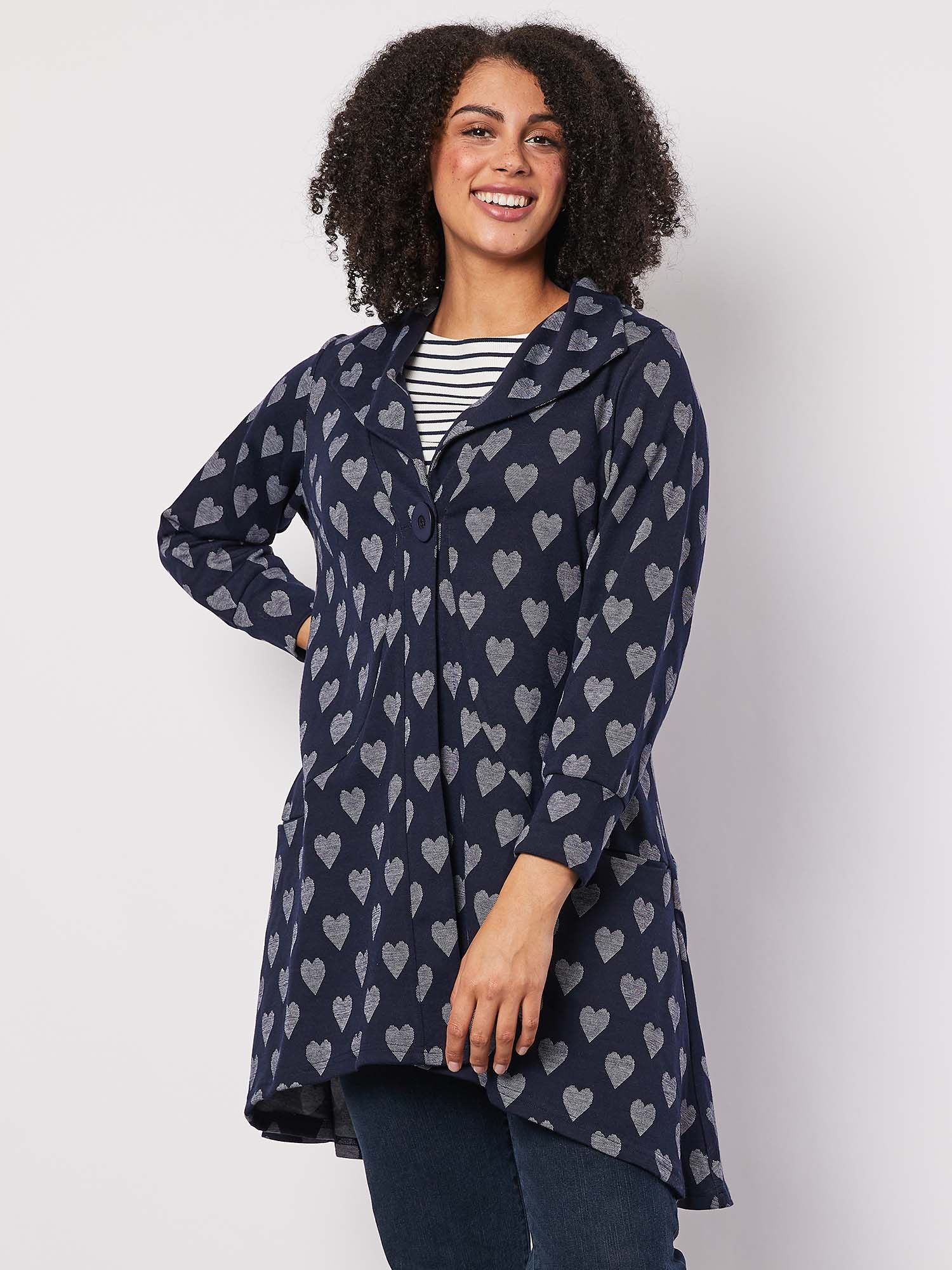 Heart Print Ponte Jacket