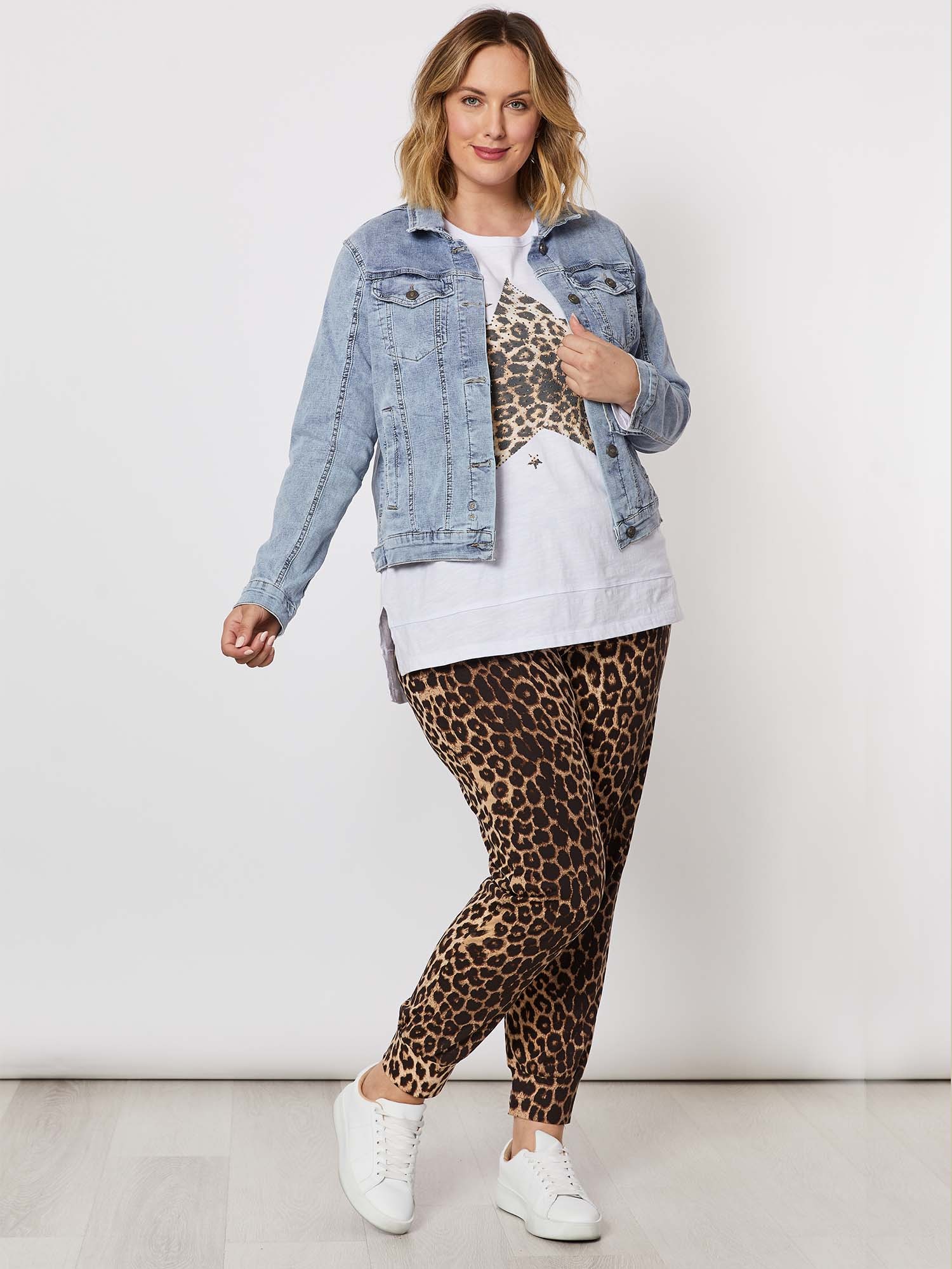 Animal Print Cuffed Pant