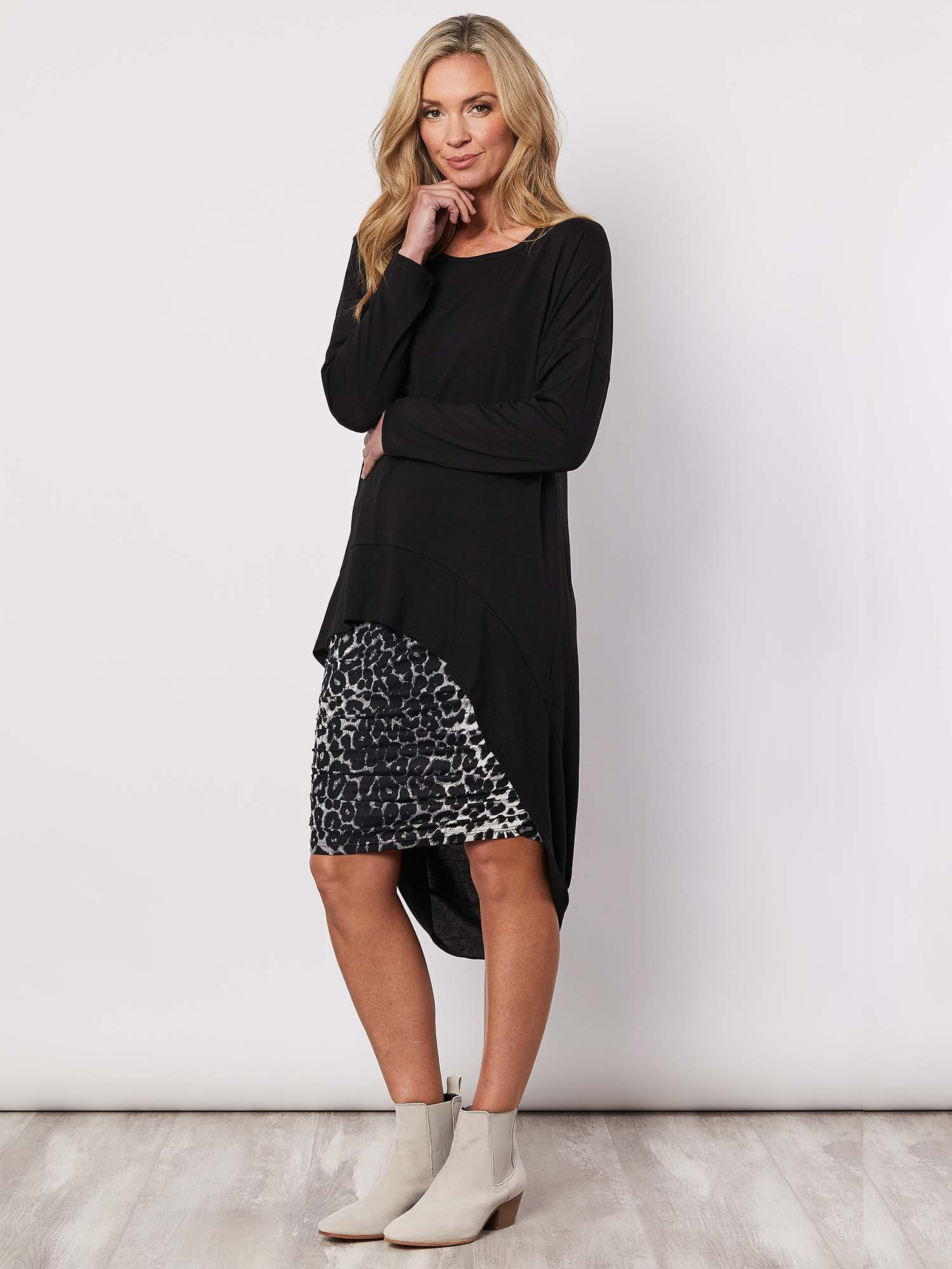 Animal Print Ruched Skirt