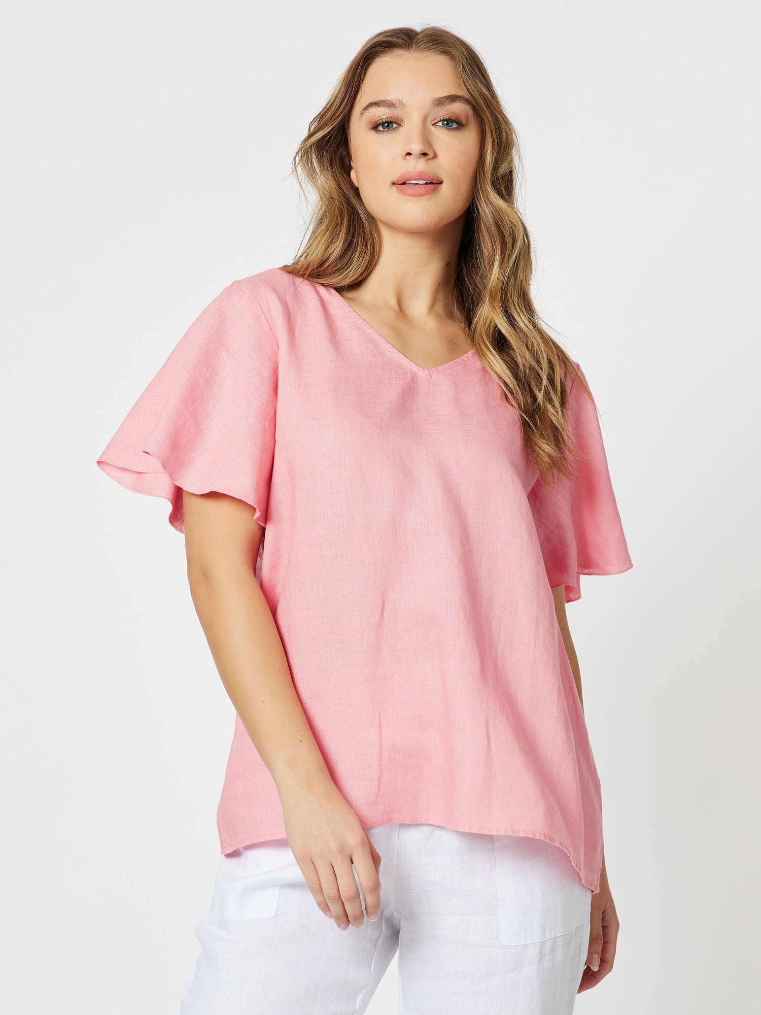 Flute Sleeve Linen Top