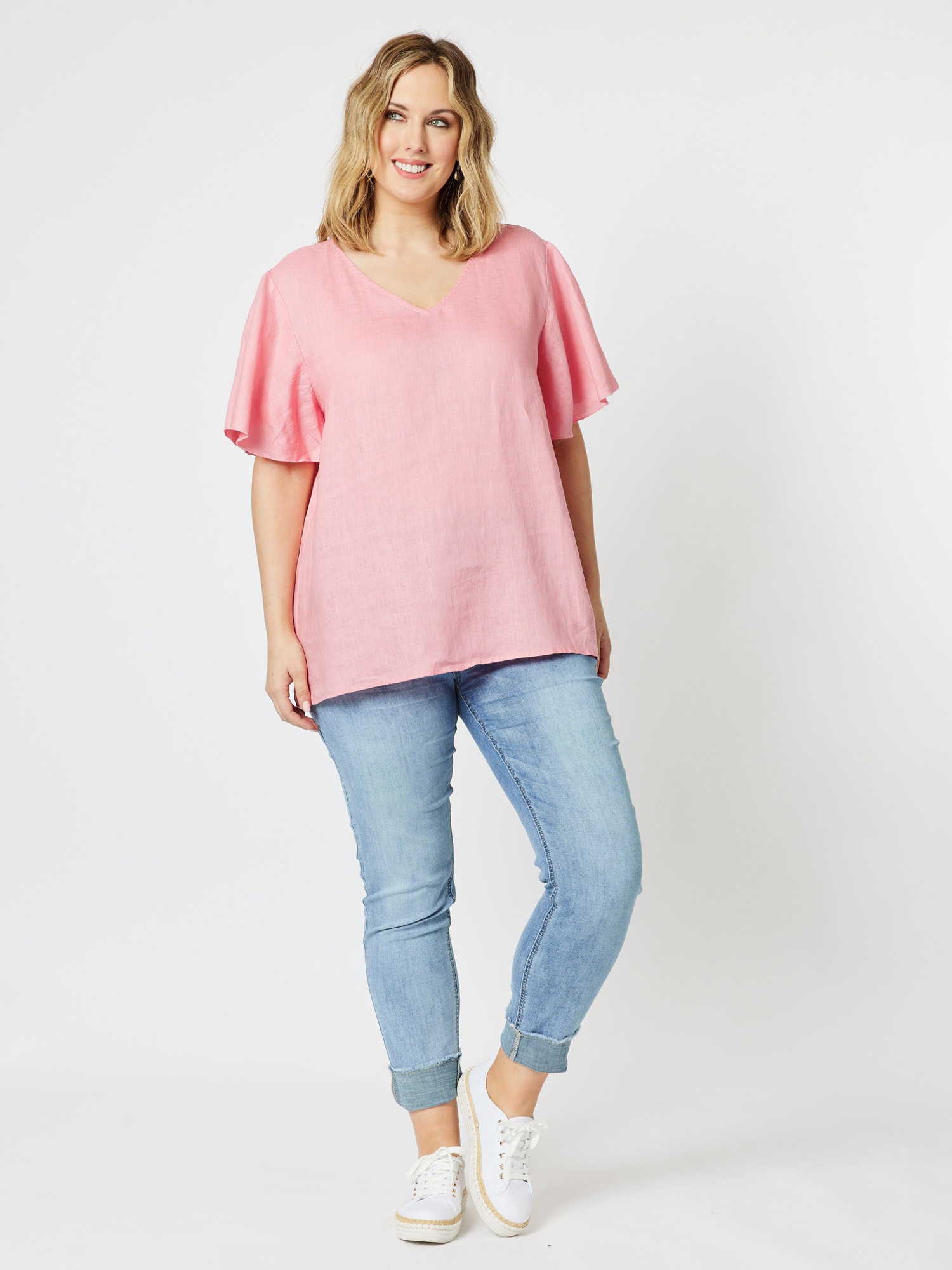 Flute Sleeve Linen Top