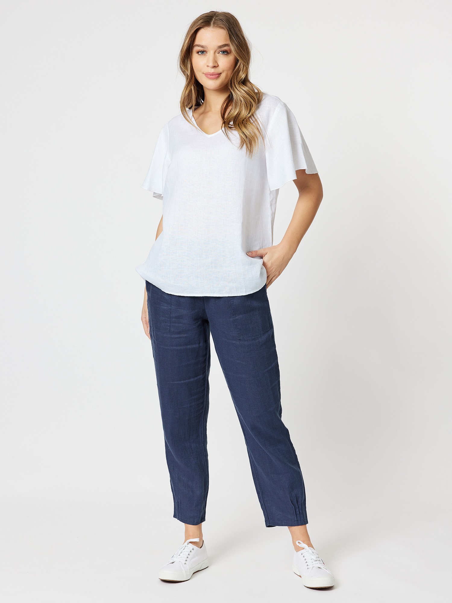 Flute Sleeve Linen Top