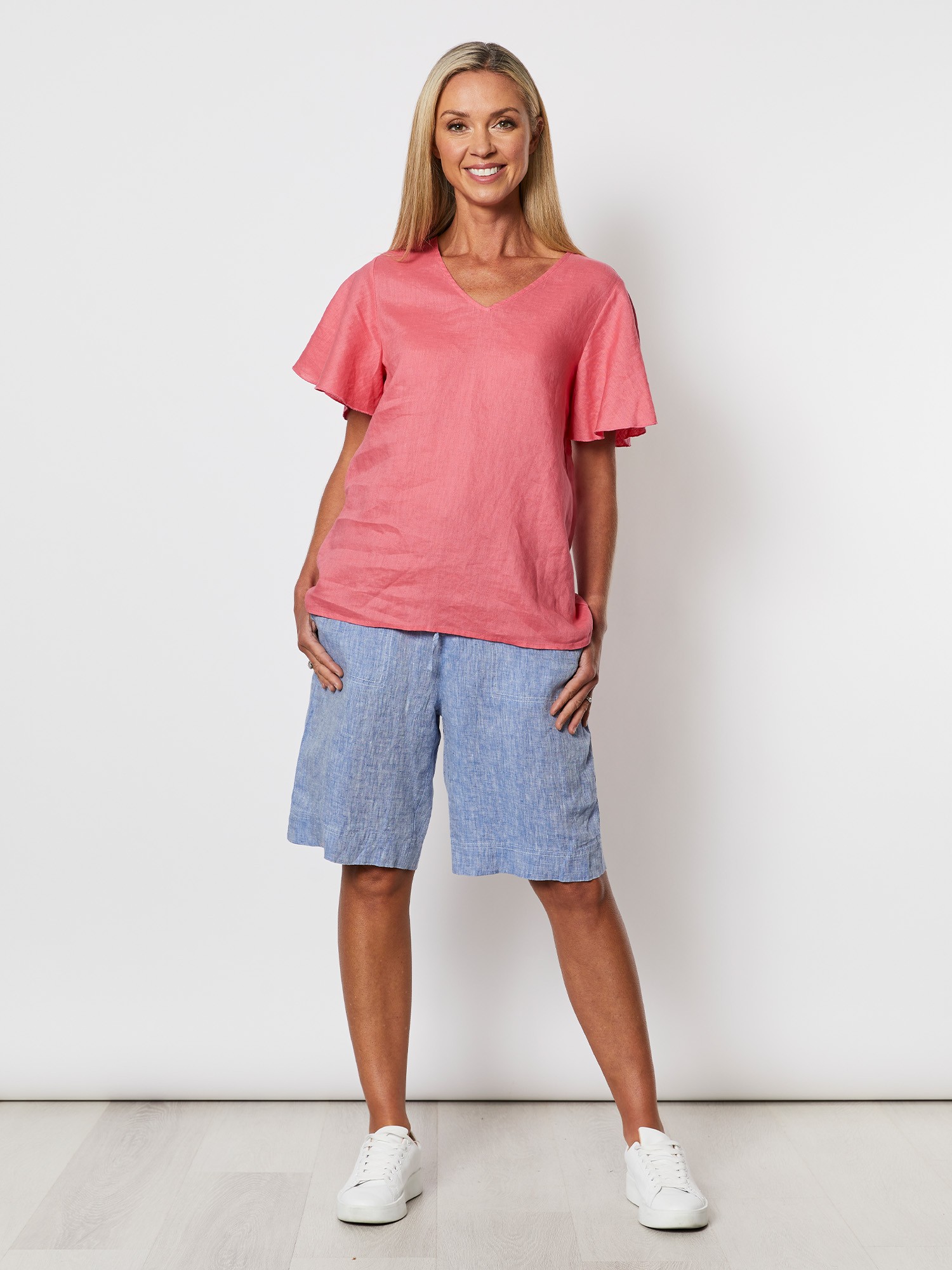 Flute Sleeve Linen Top