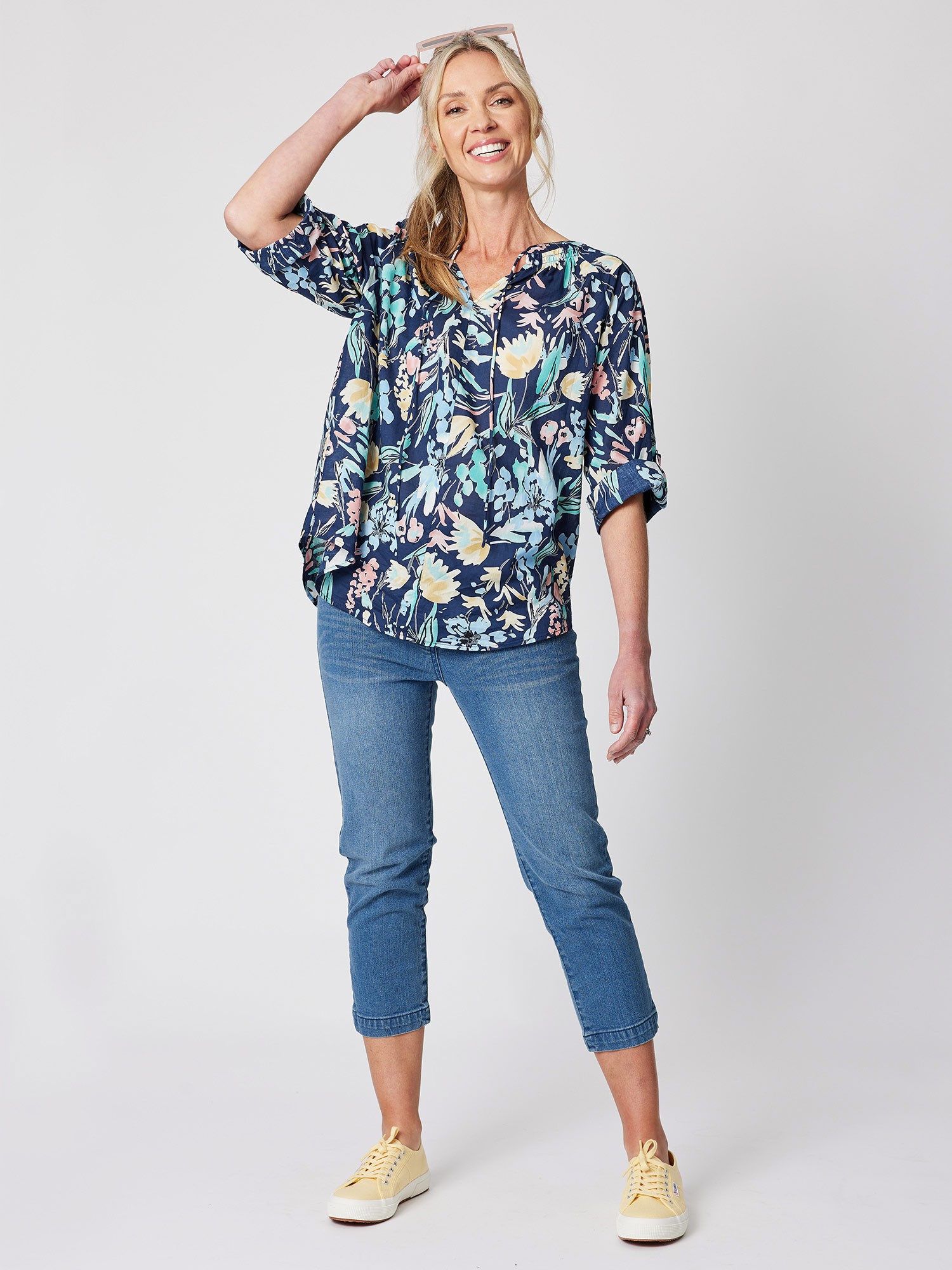 Floral Print Cotton Top