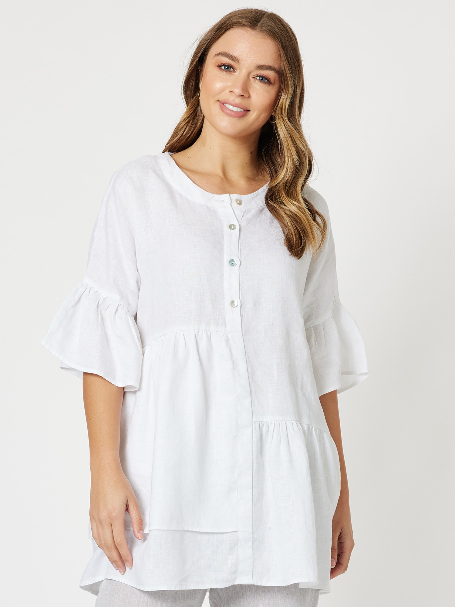 Frilled Linen Tunic