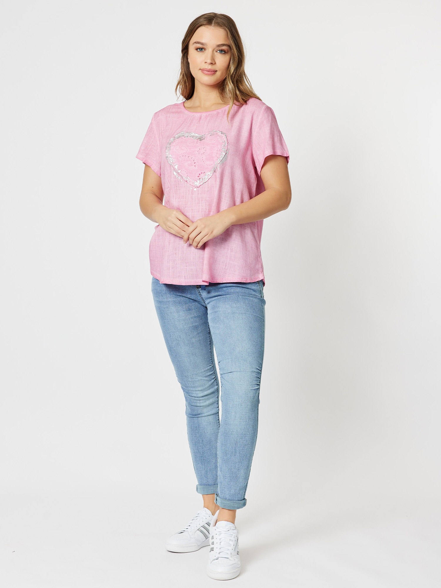 Broderie Lace Heart Front Tee