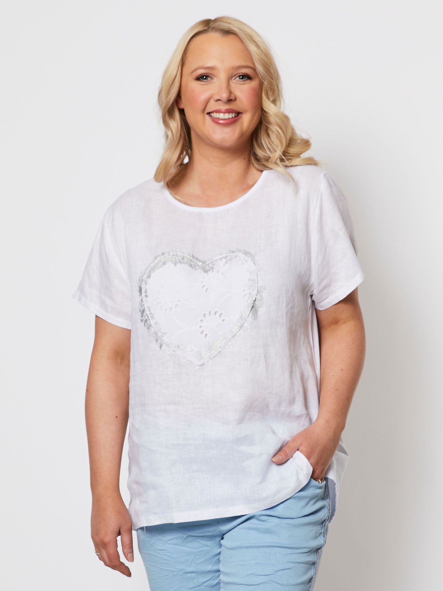 Broderie Lace Heart Front Tee