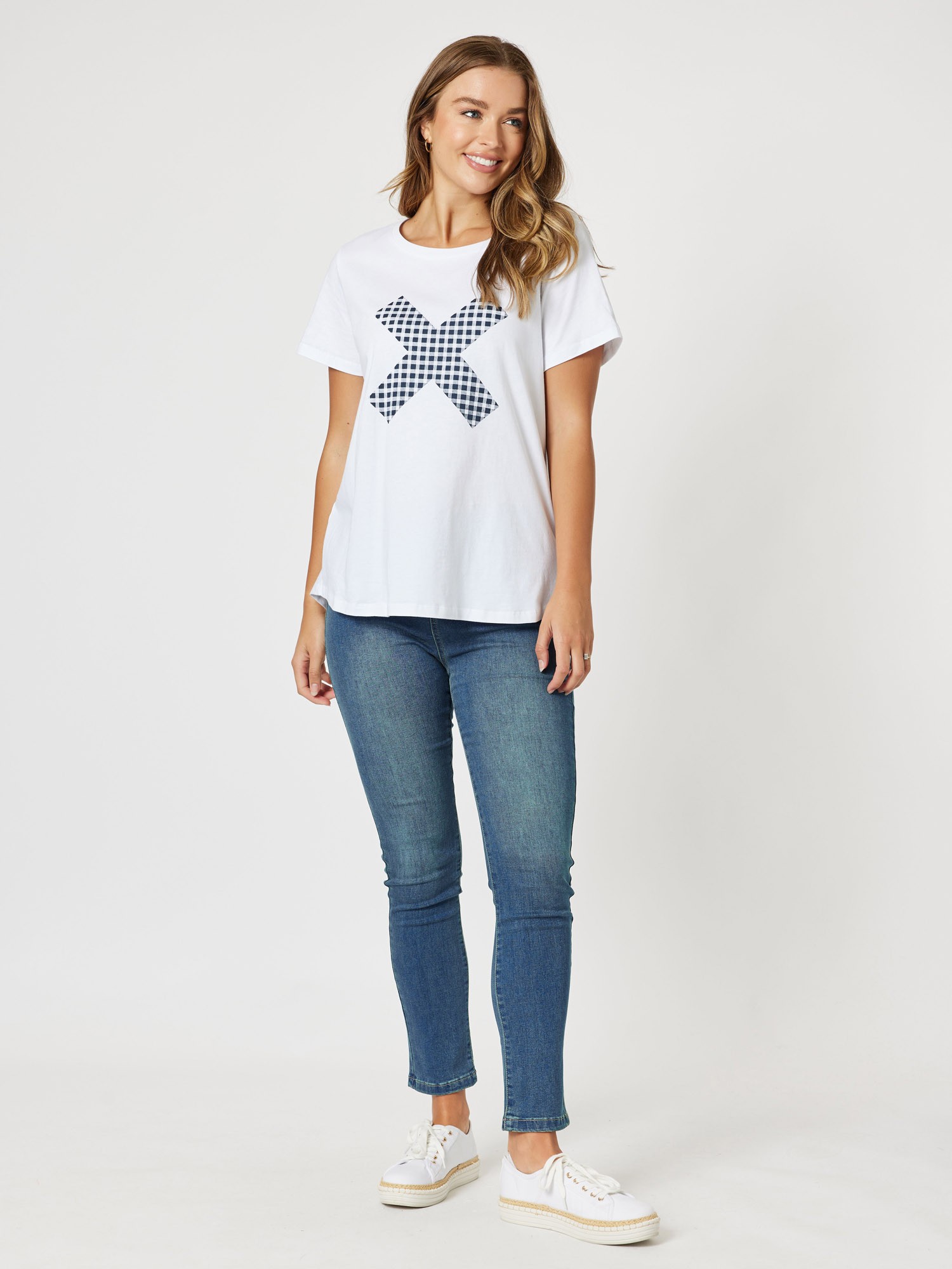 Cross Check Cotton Tshirt