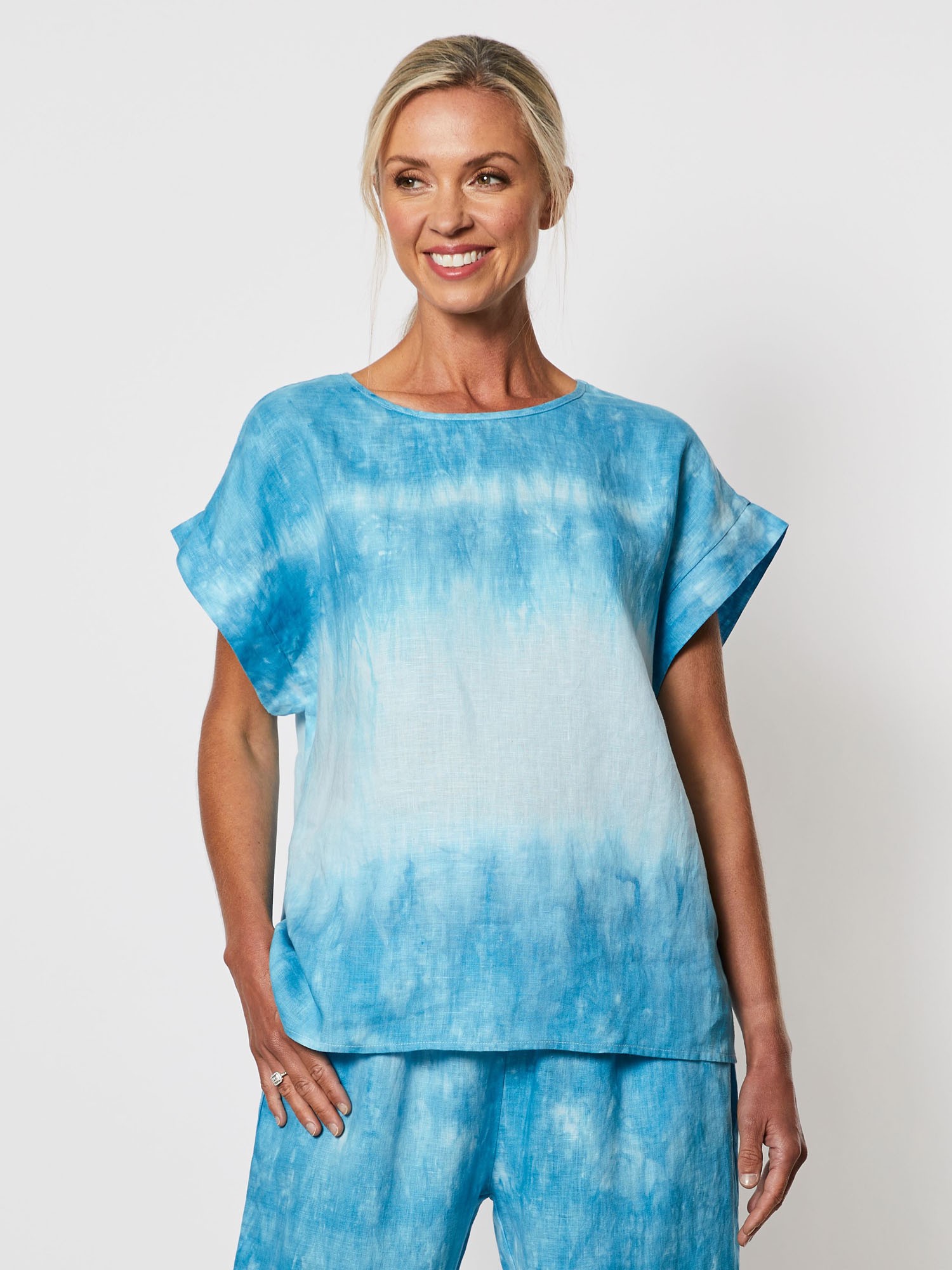 Tie Dyed Linen Top