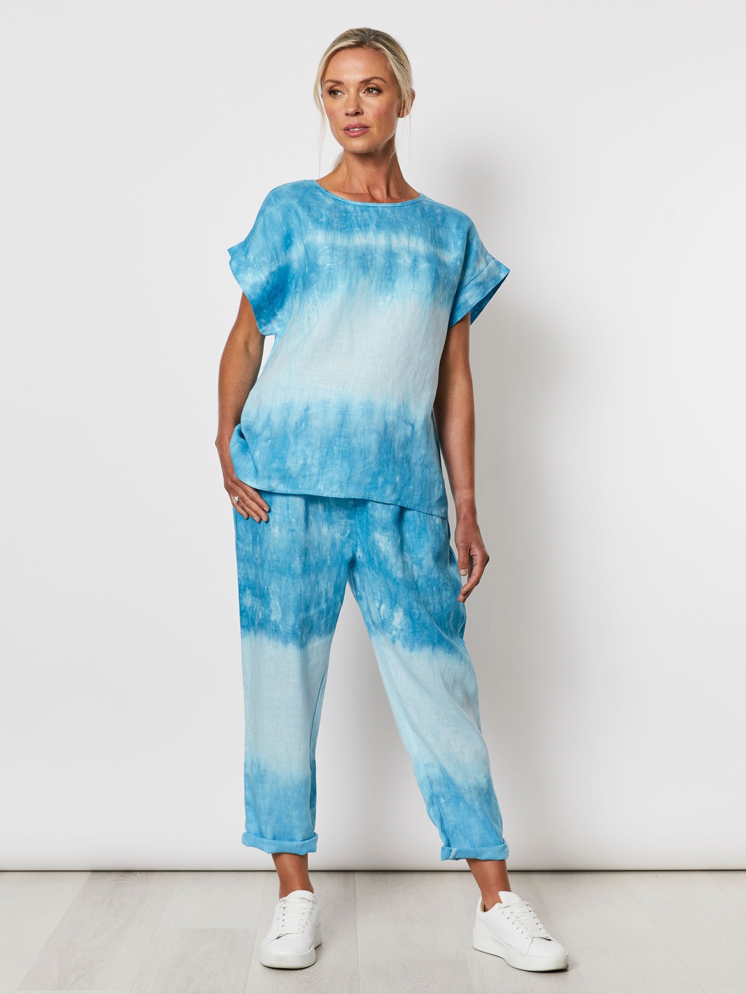 Tie Dyed Linen Top