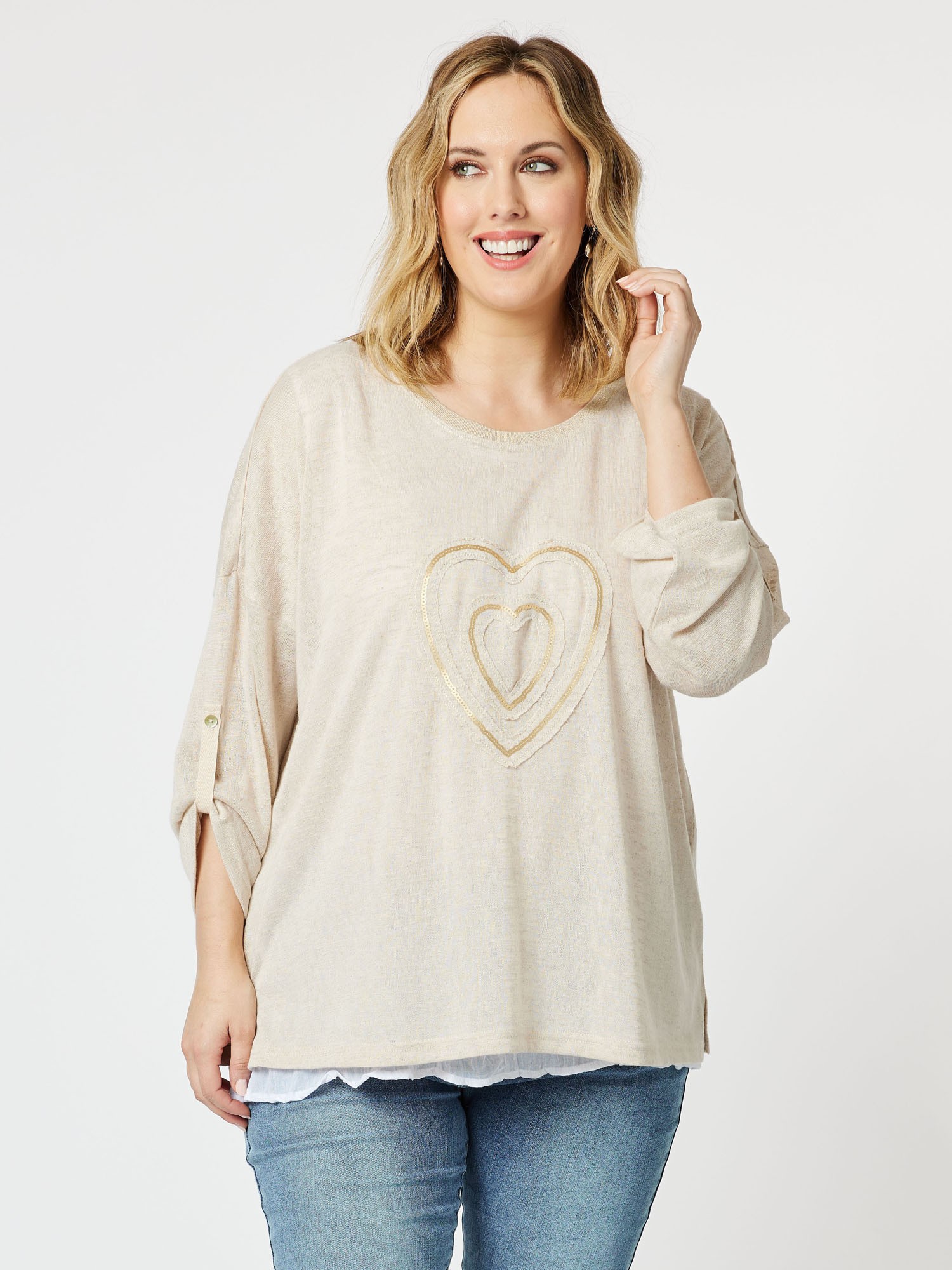 Heart Embellished 2 in 1 Top