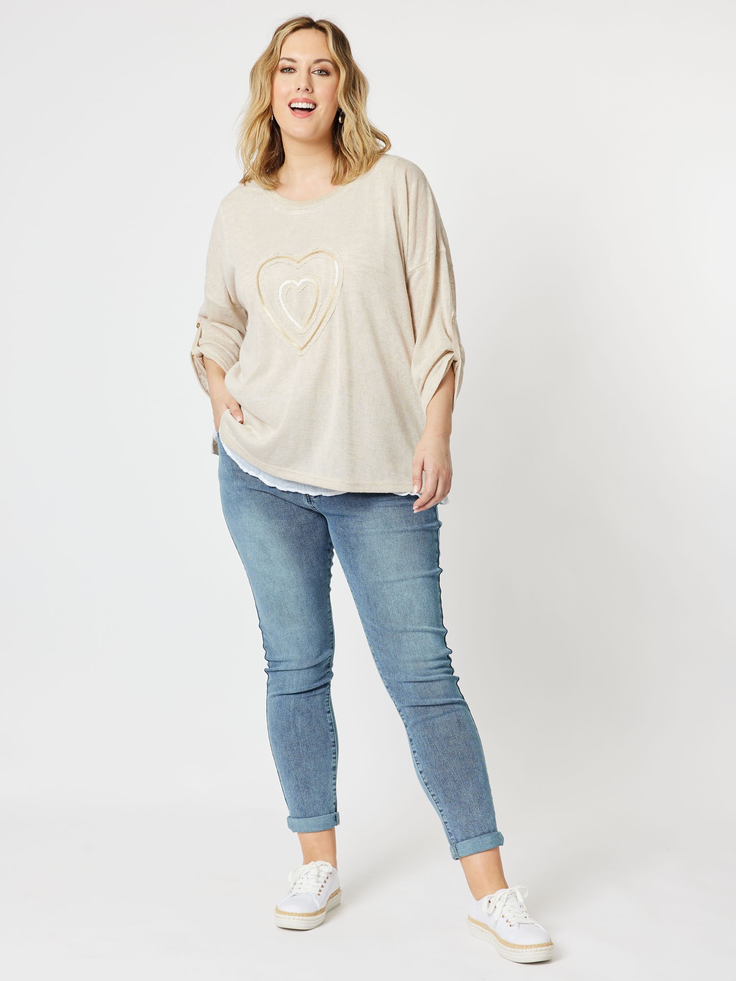 Heart Embellished 2 in 1 Top