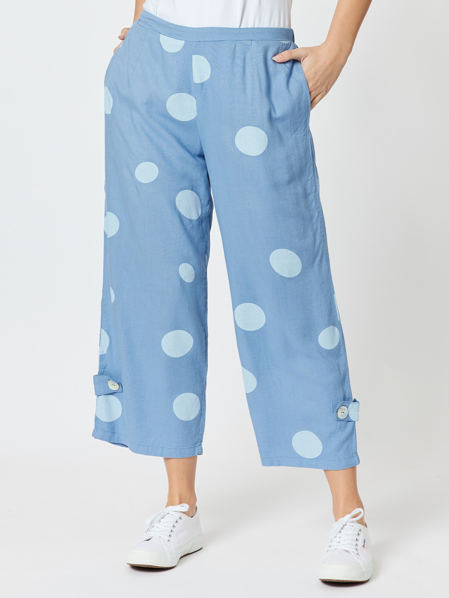 Spot Linen Cropped Pant