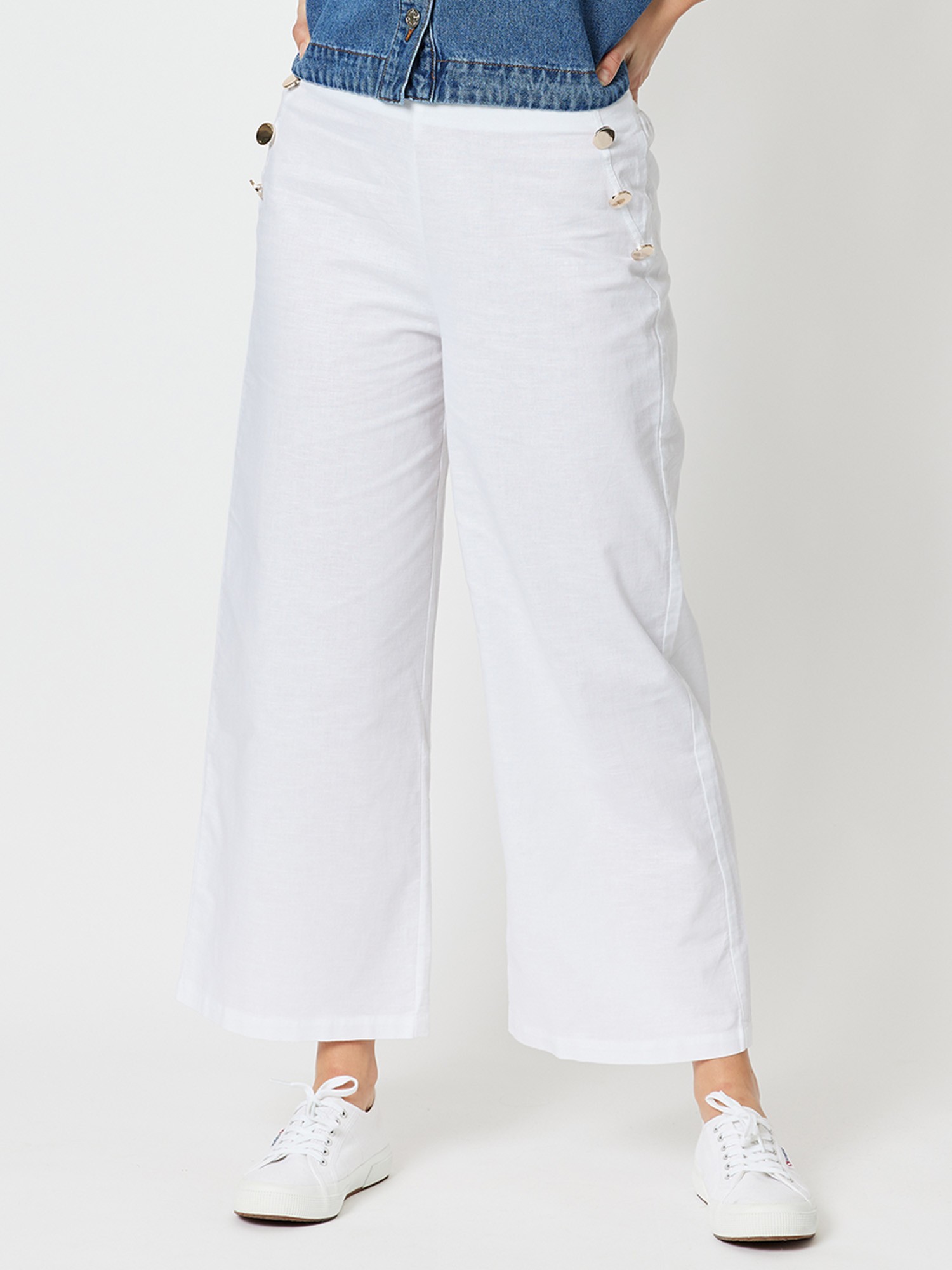 Wide Leg Linen Blend Pant