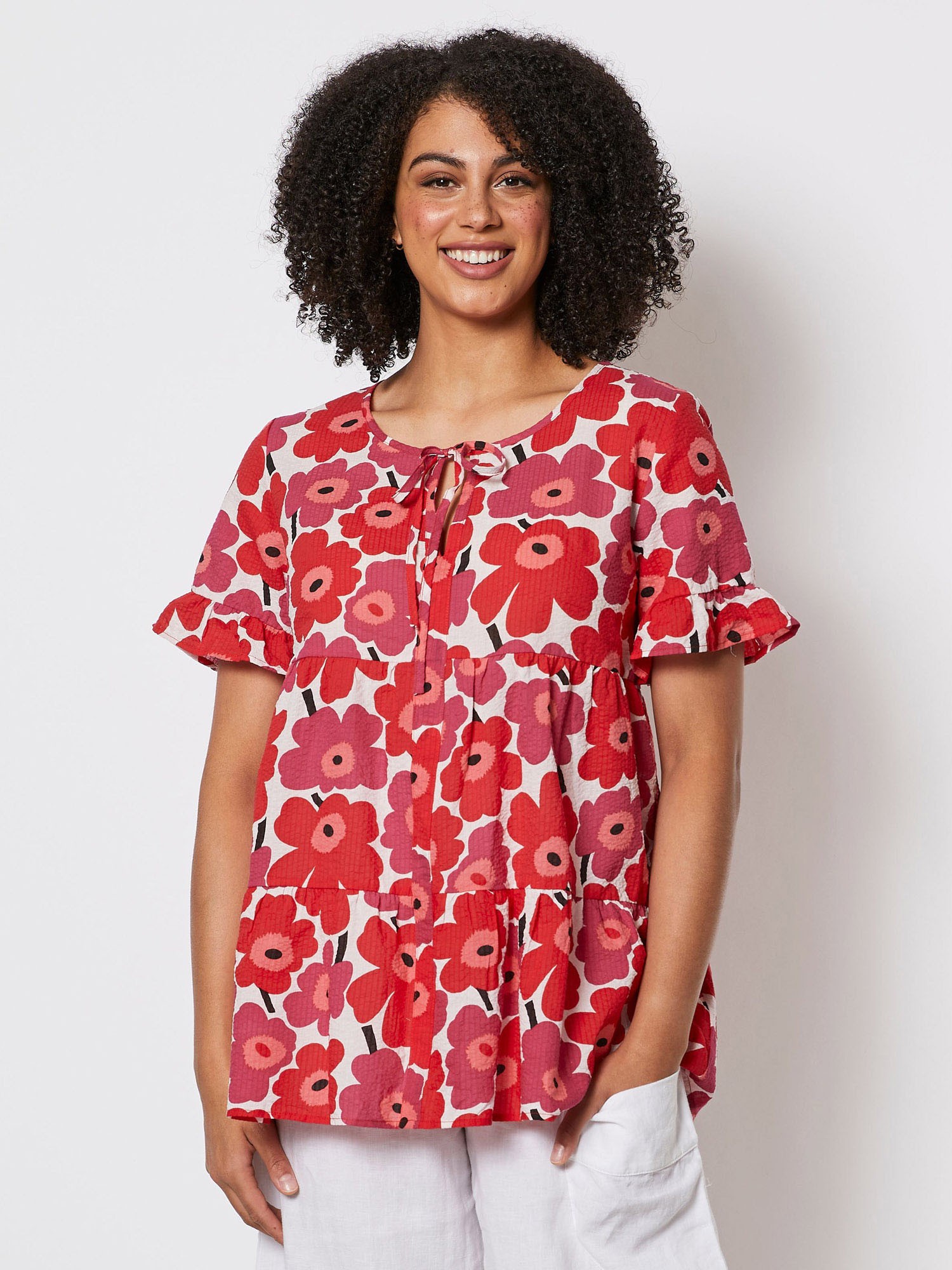 Poppy Print Cotton Top