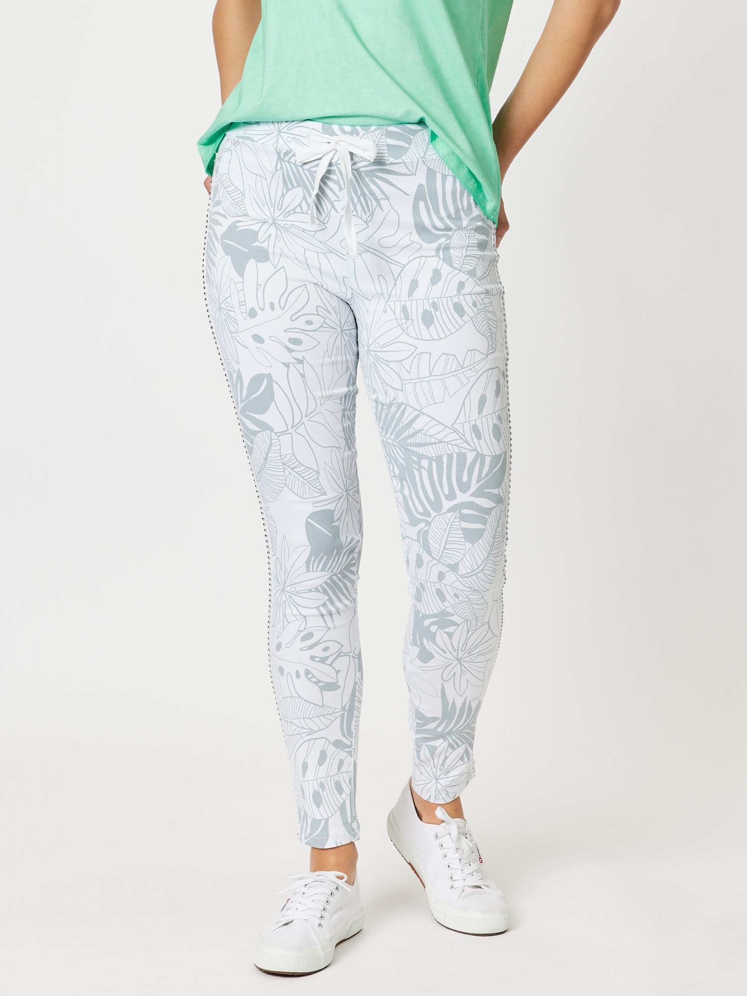 Palm Print Stretch Jean