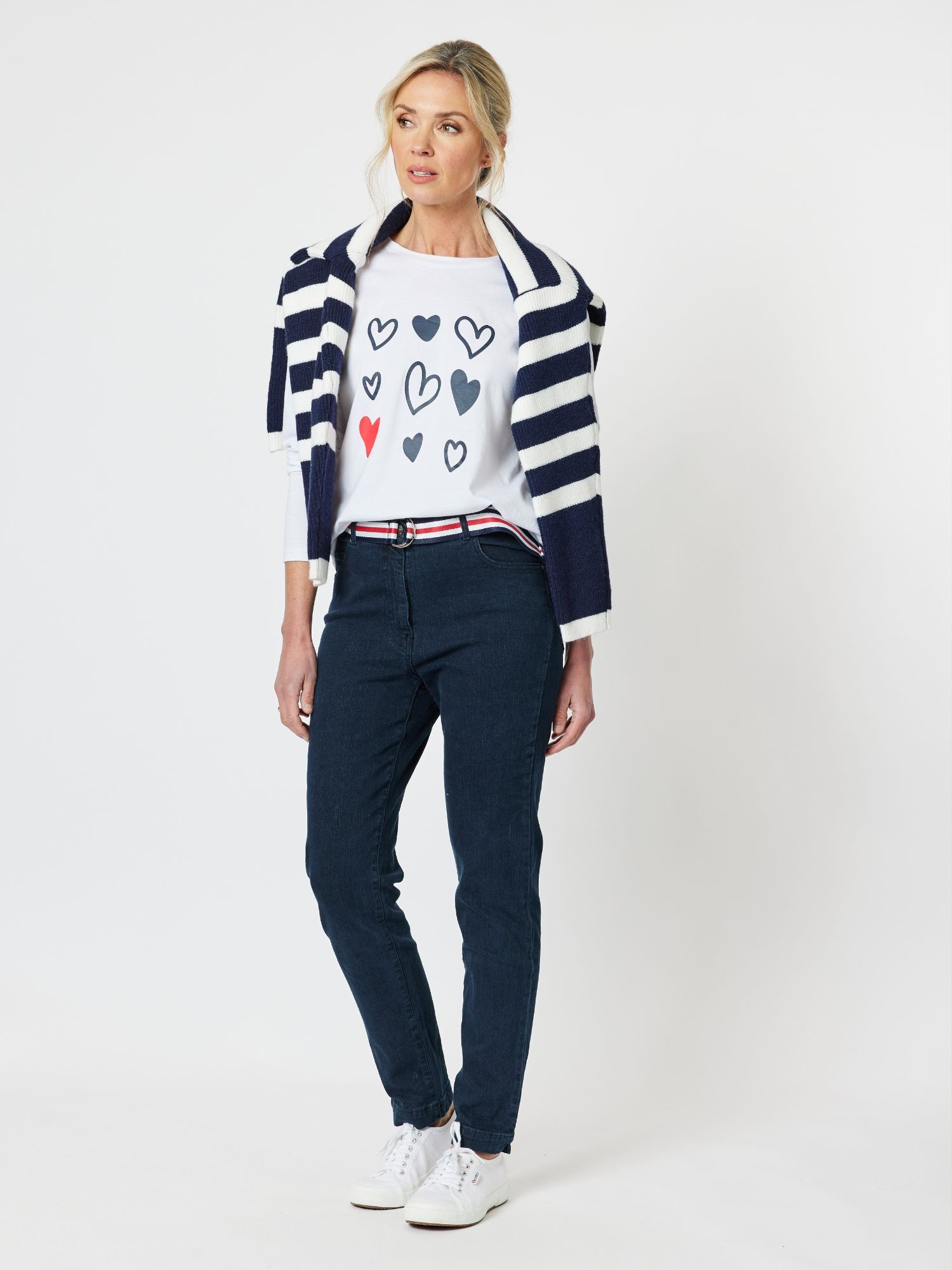 Heart Print Long Sleeve Top