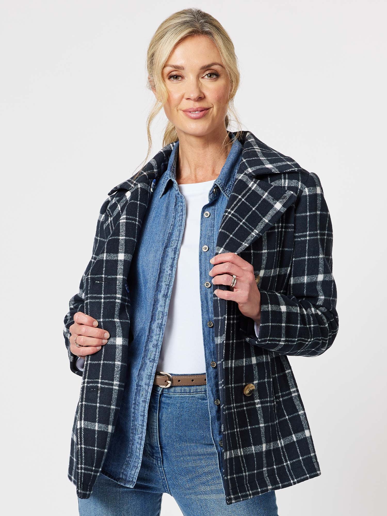 Colorado Check Car Coat