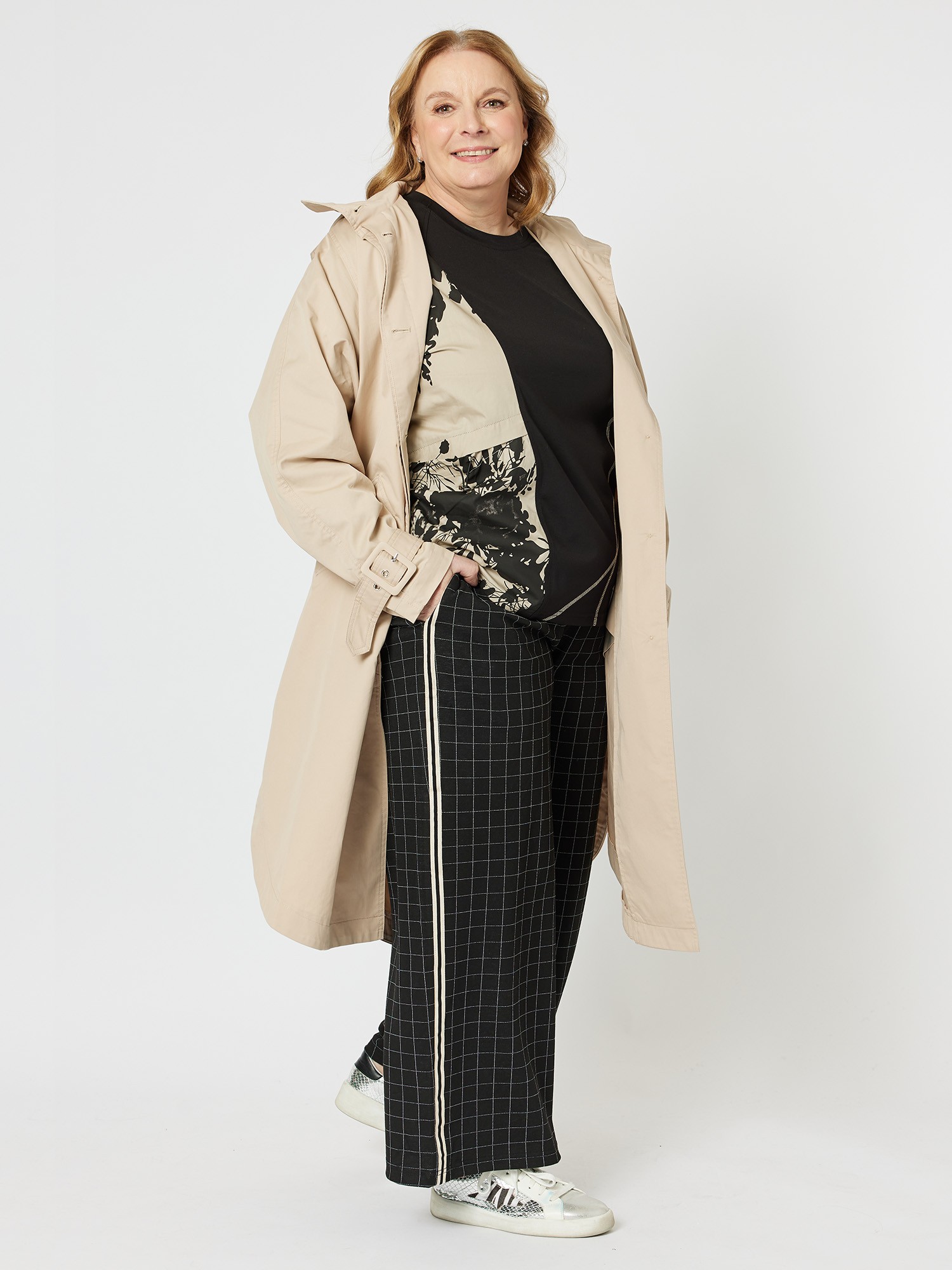 Derby Check Wide Leg Pant