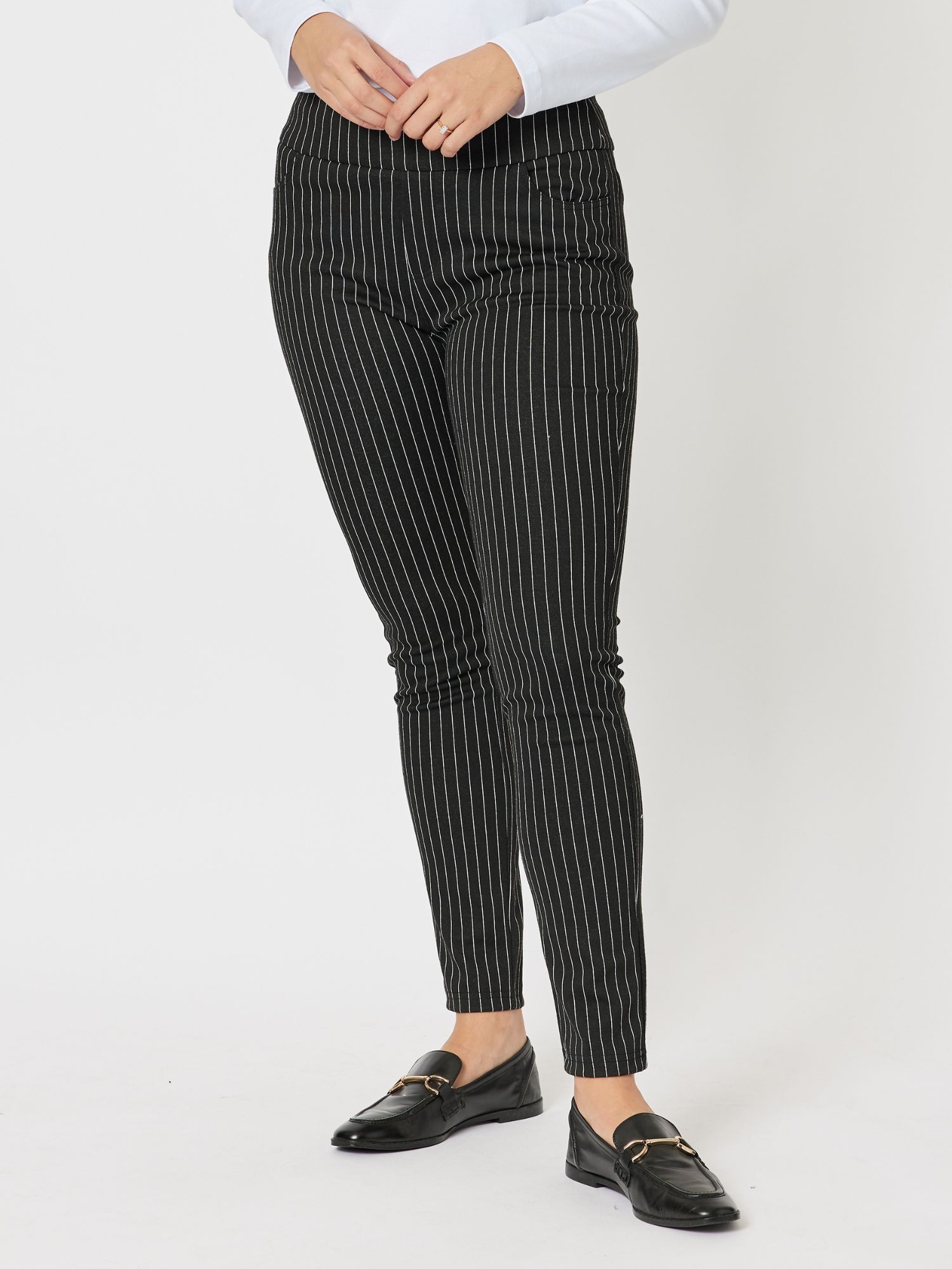 Ascot Pull On Pinstripe Pant