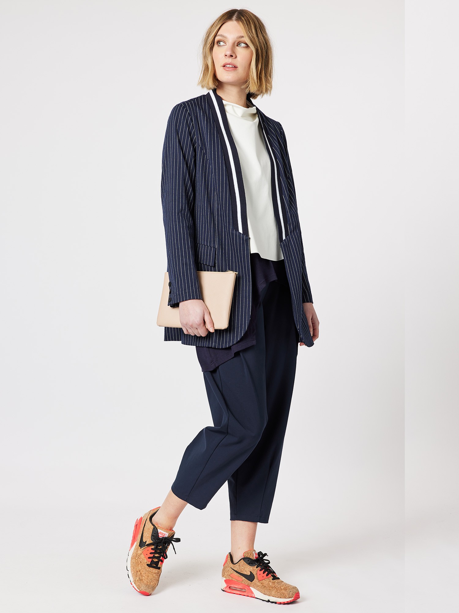 Ascot Stripe Blazer Jacket