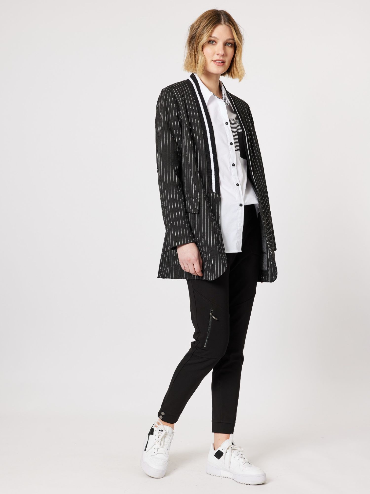 Ascot Stripe Blazer Jacket