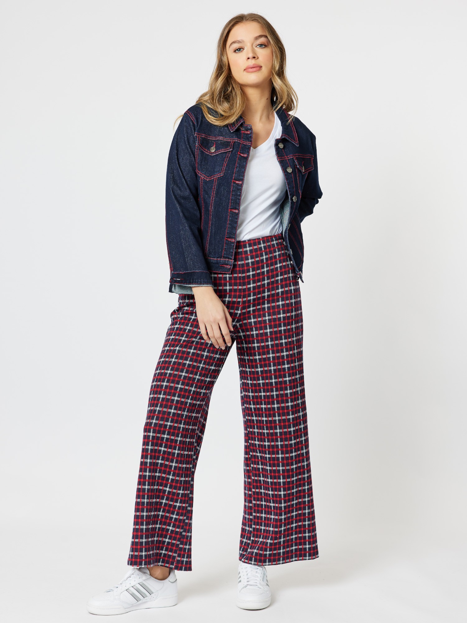 Frankie Wide Leg Check Pant