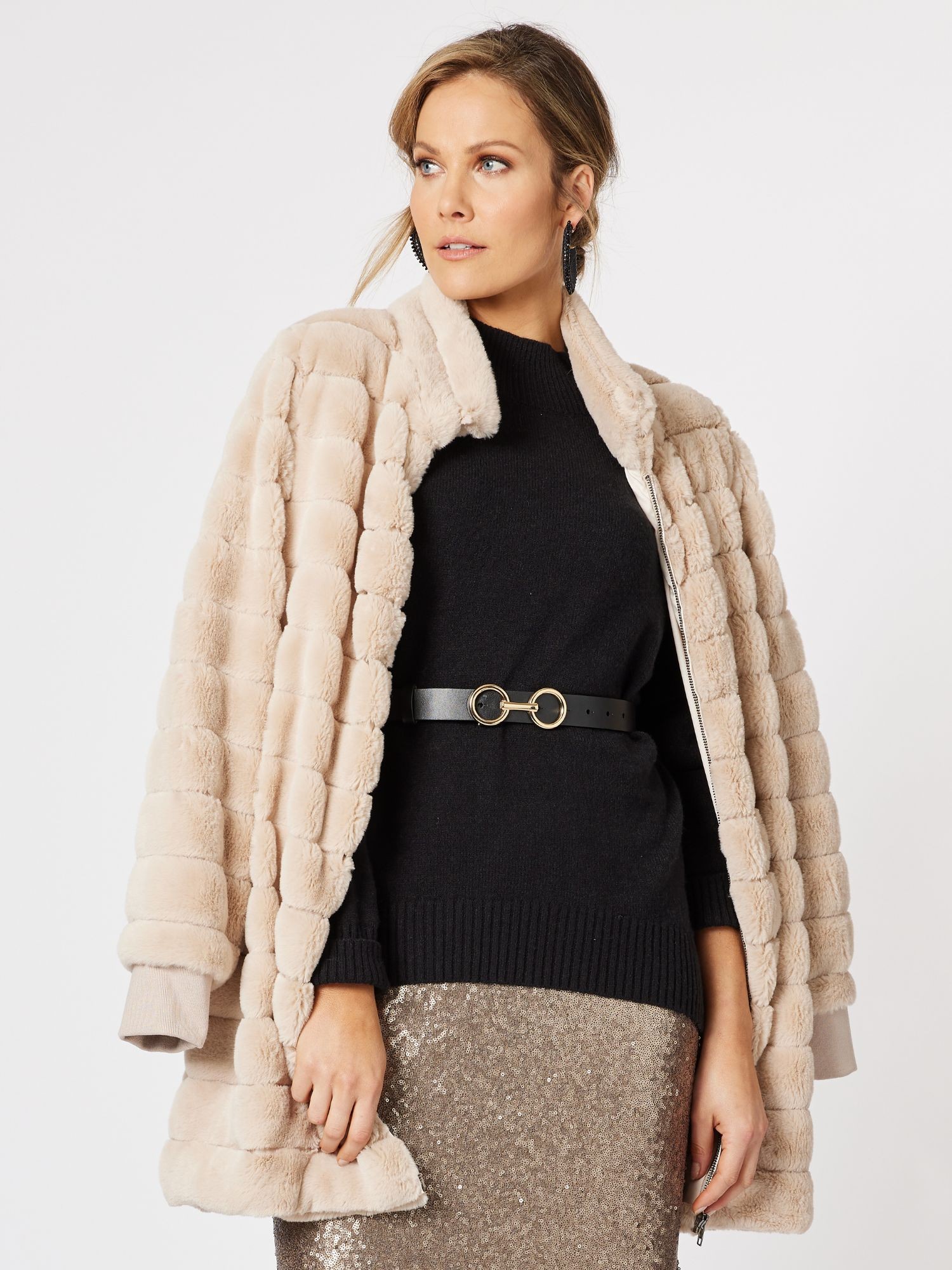 Princess Faux Fur Longline Jacket