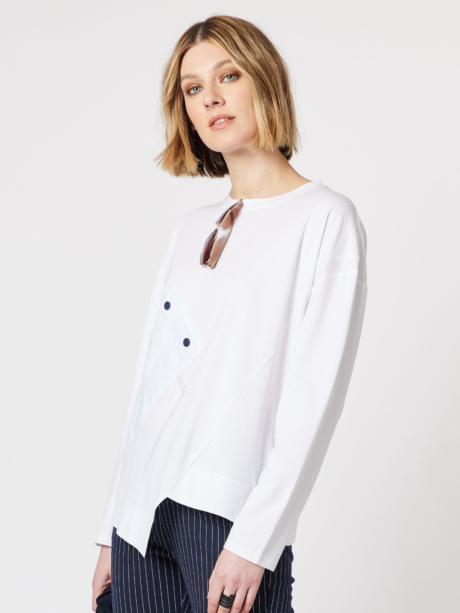 Contrast Stitch Long Sleeve Top