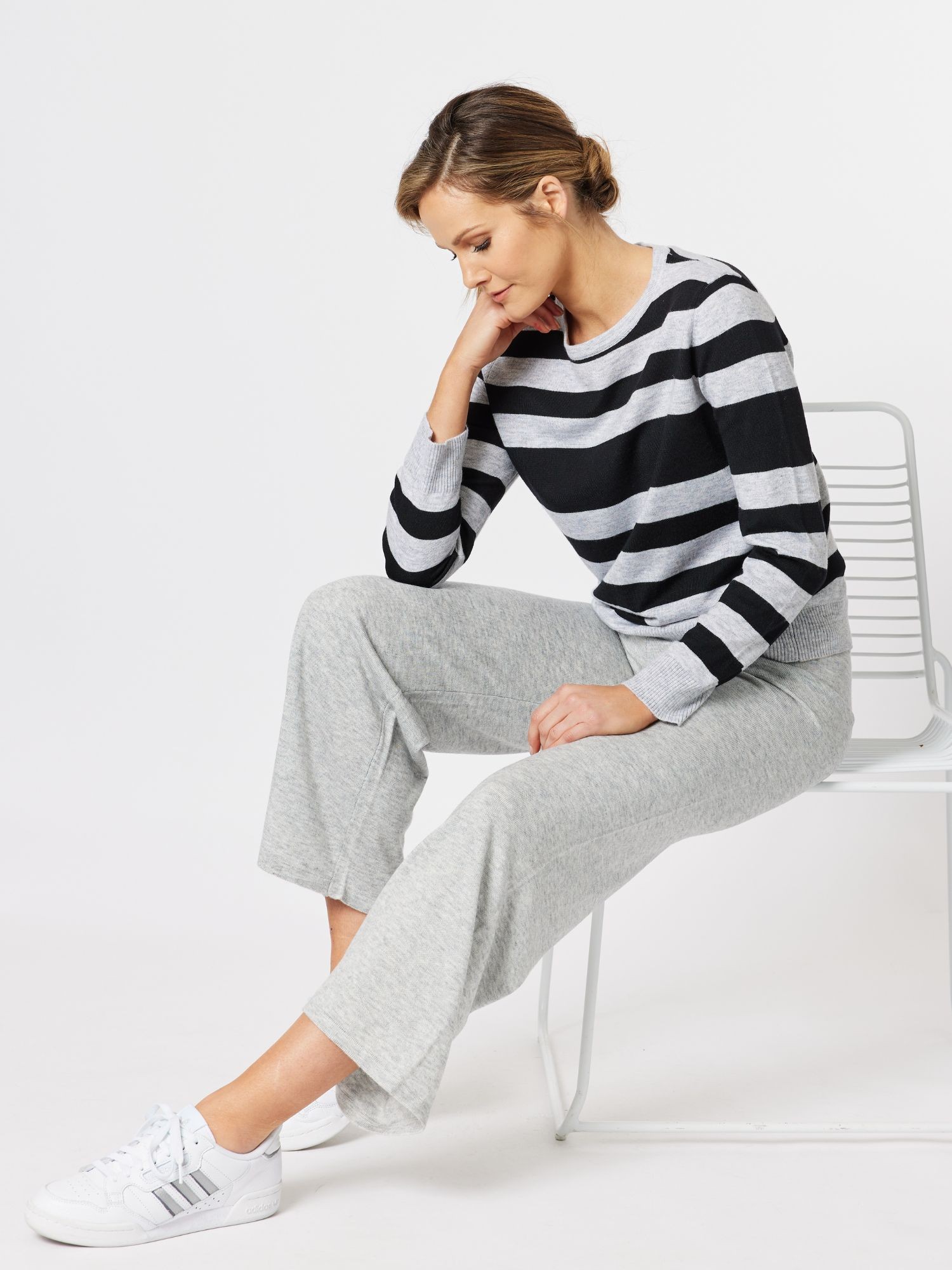 Vienna Cashmere Blend Stripe Crew